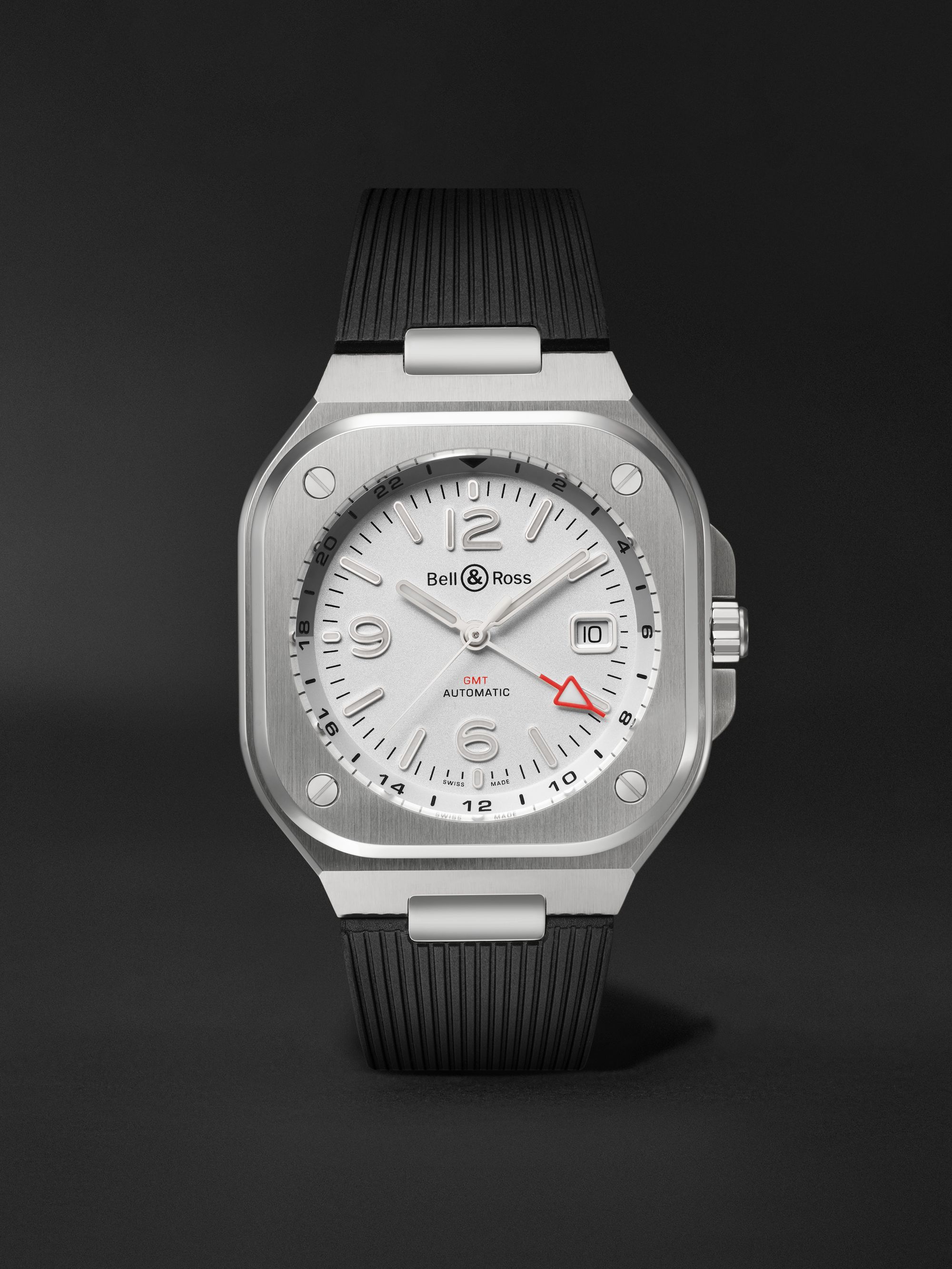 BELL & ROSS BR 05 Automatic 41mm Stainless Steel and Rubber Watch, Ref. No. BR05G-SI-ST/SRB BU23NOV