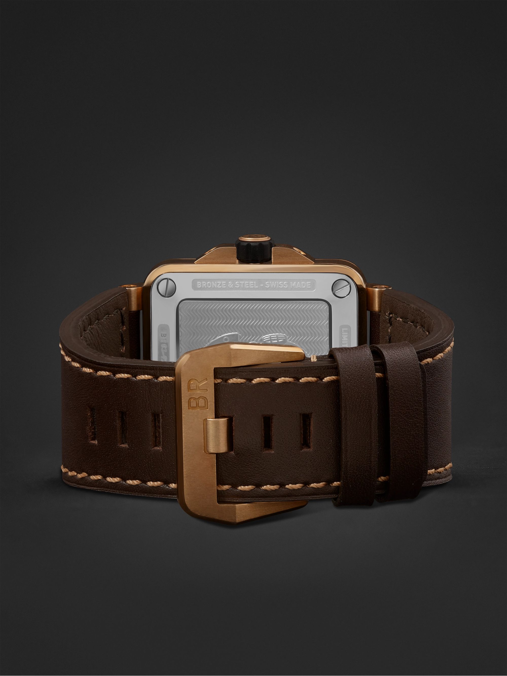 BELL & ROSS BR 03-92 Diver Limited Edition Automatic 42mm Bronze and Leather Watch, Ref.No R0392-D-BR-BR/SCA