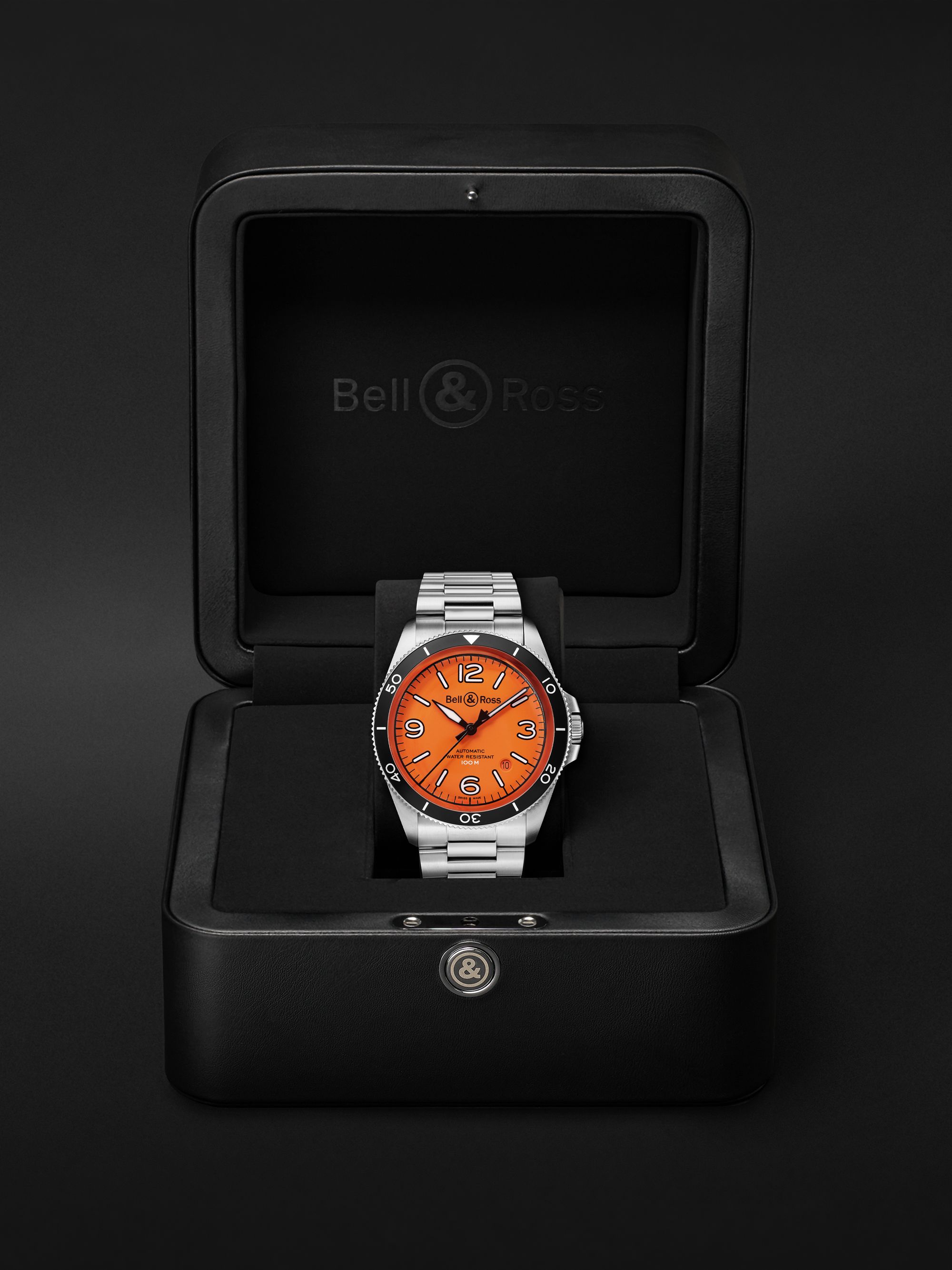 BELL & ROSS BR V2-92 Orange Limited Edition Automatic 41mm Stainless Steel Watch, Ref. No. BRV292-O-ST/SST