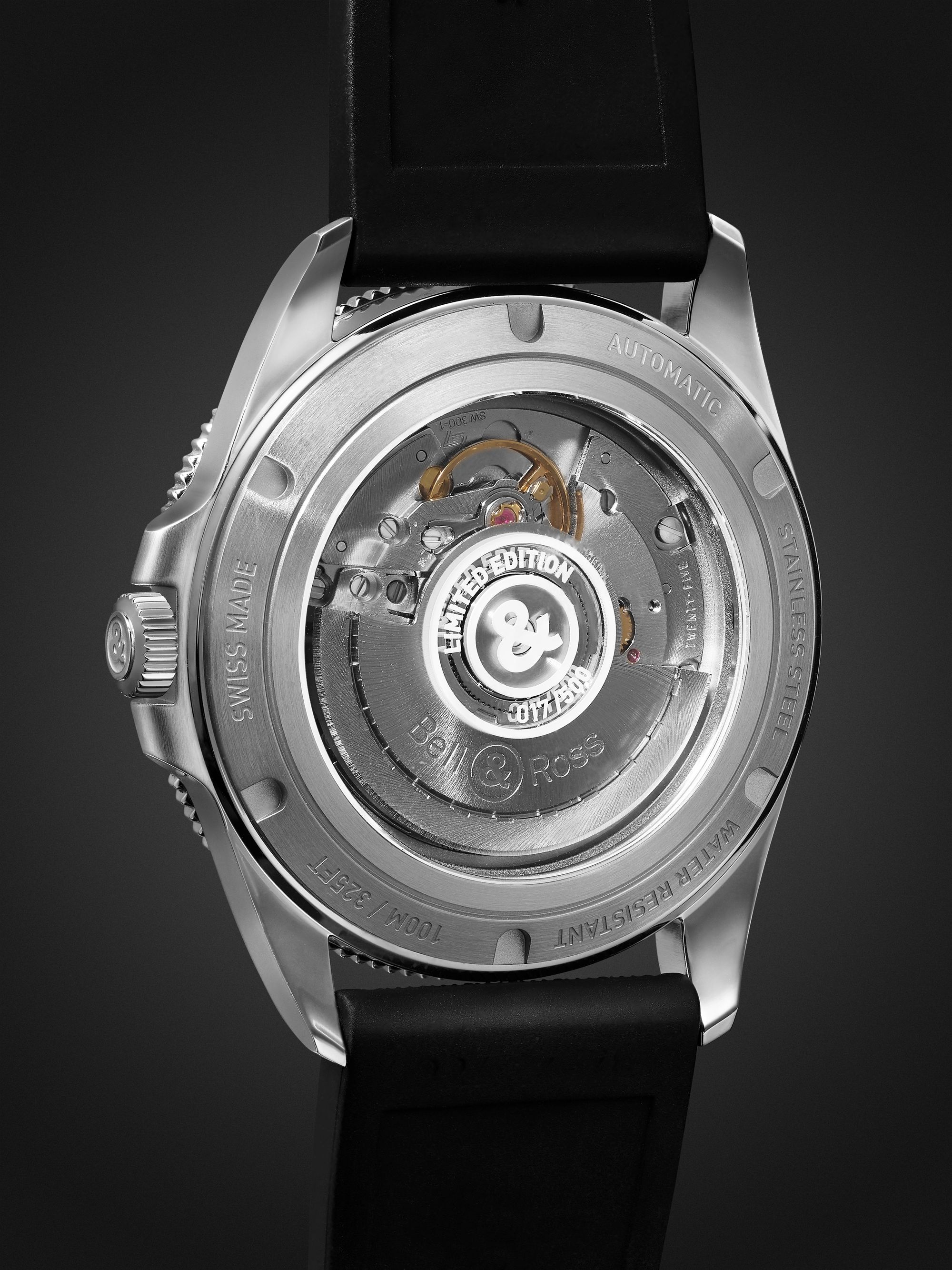 BELL & ROSS BR V2-92 Orange Limited Edition Automatic 41mm Stainless Steel and Rubber Watch, Ref.No. BRV292-O-ST/SRB