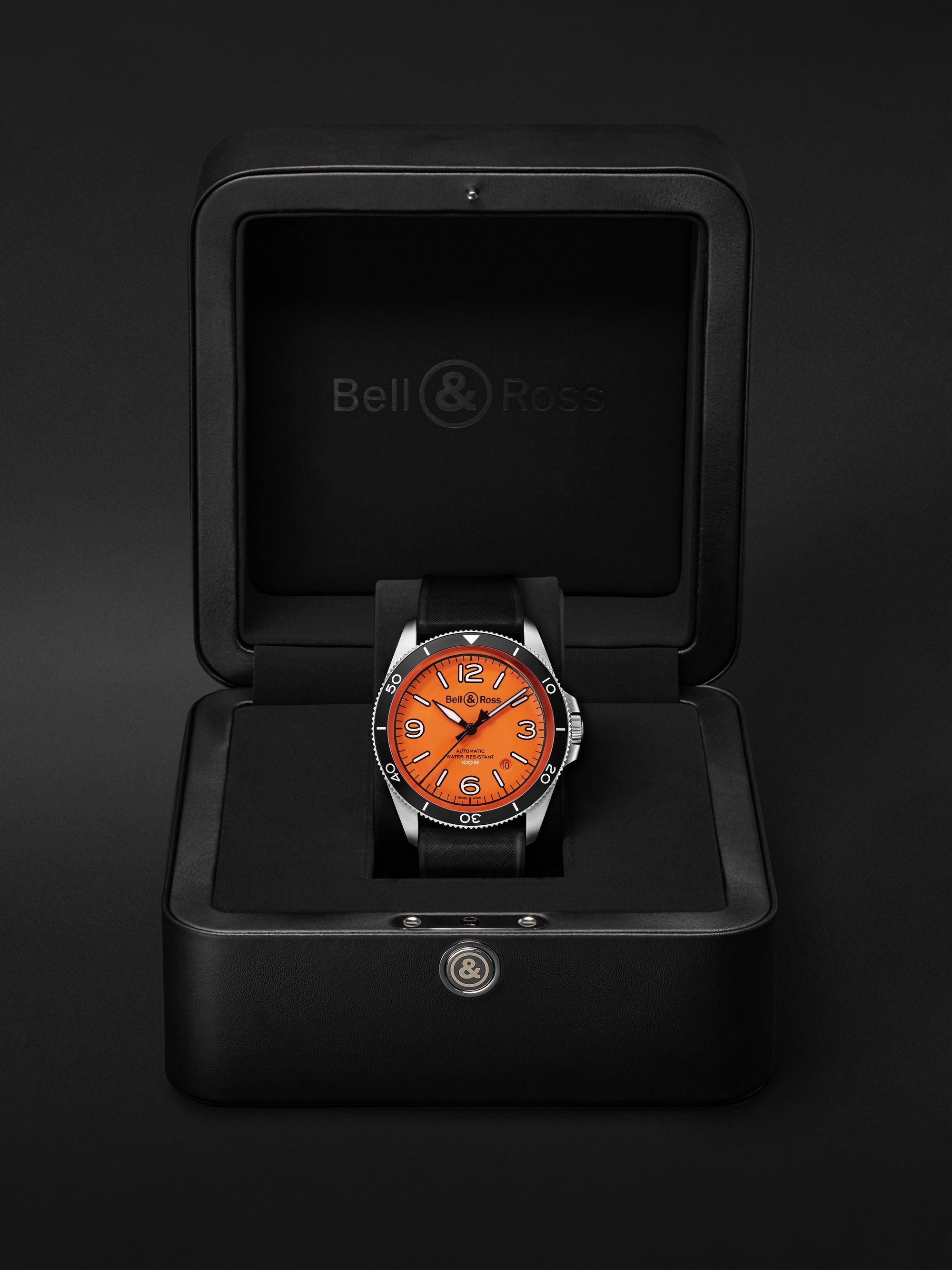 BELL & ROSS BR V2-92 Orange Limited Edition Automatic 41mm Stainless Steel and Rubber Watch, Ref.No. BRV292-O-ST/SRB