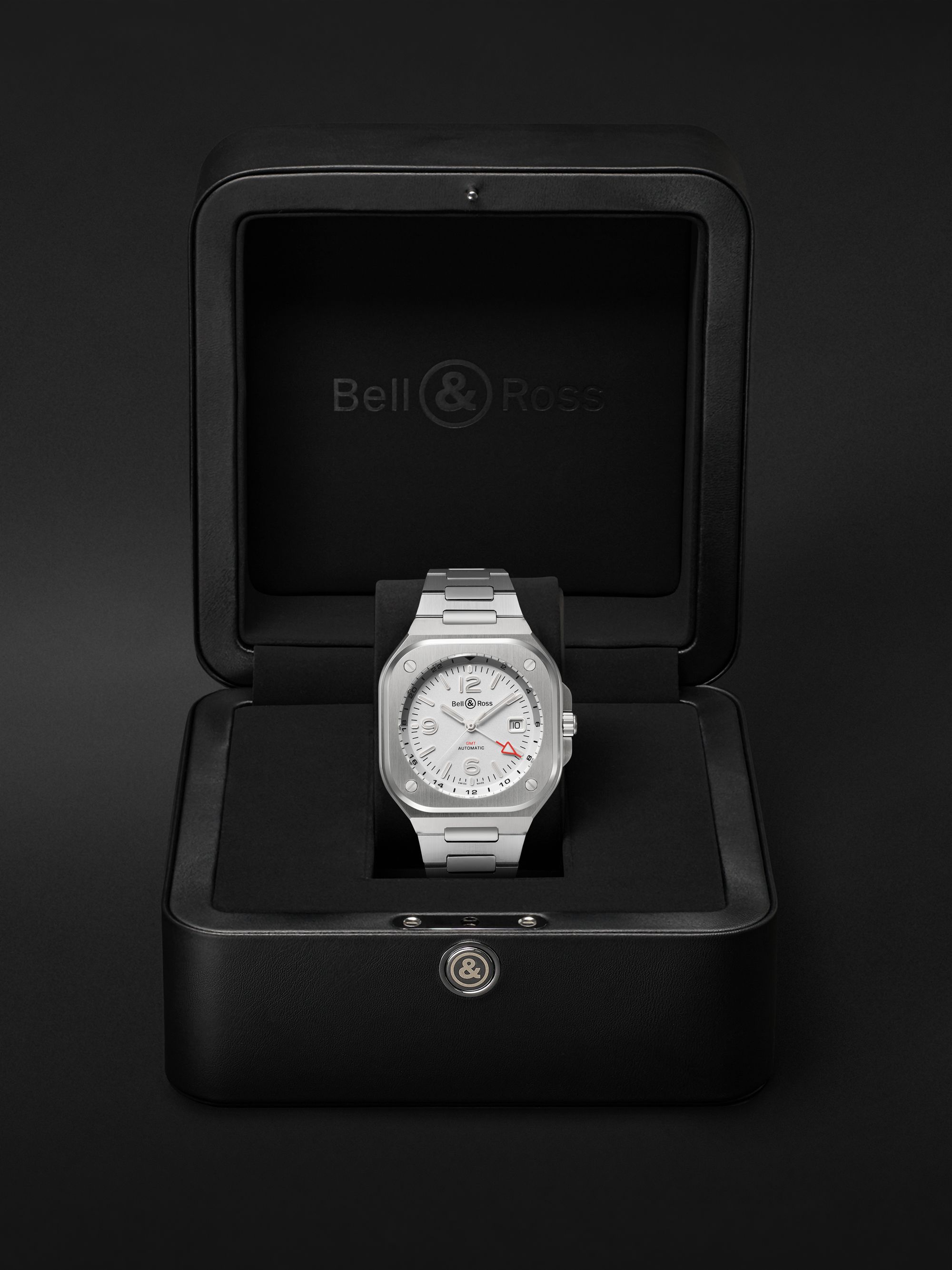 BELL & ROSS BR 05 GMT Automatic 41mm Stainless Steel Watch, Ref. No. BR05G-SI-ST/SST
