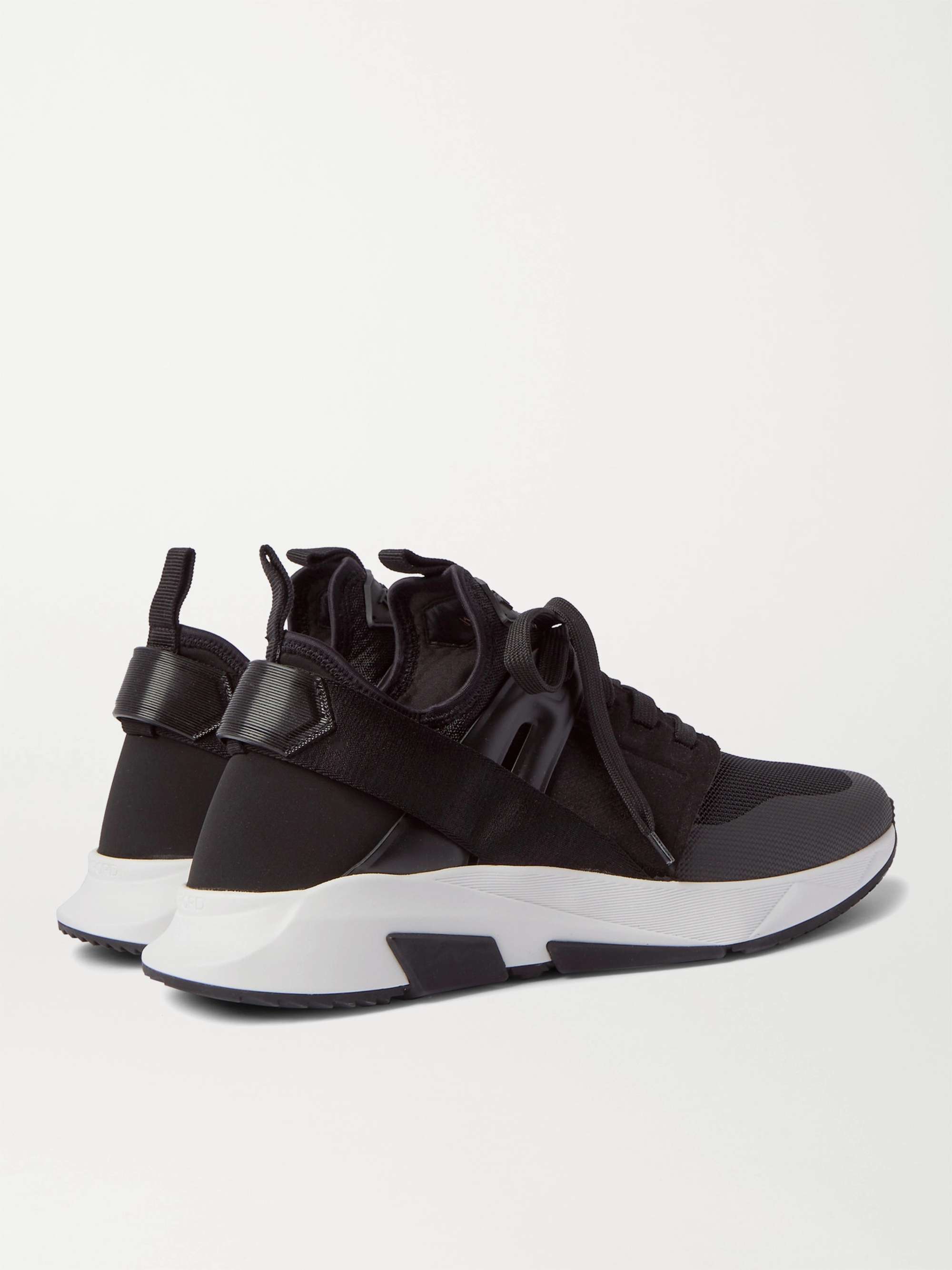 TOM FORD Jago Neoprene, Suede and Leather Sneakers