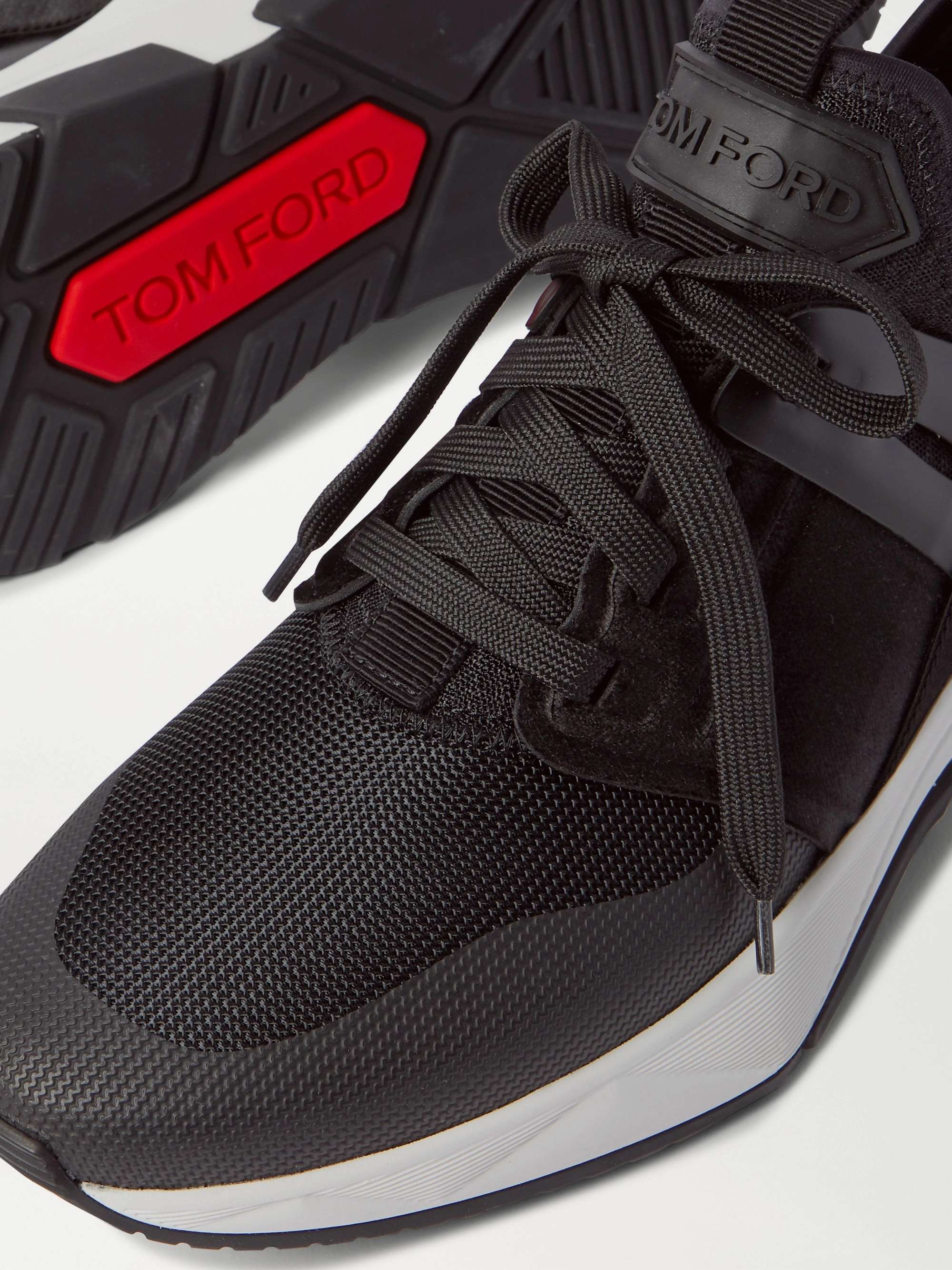 TOM FORD Jago Neoprene, Suede and Leather Sneakers