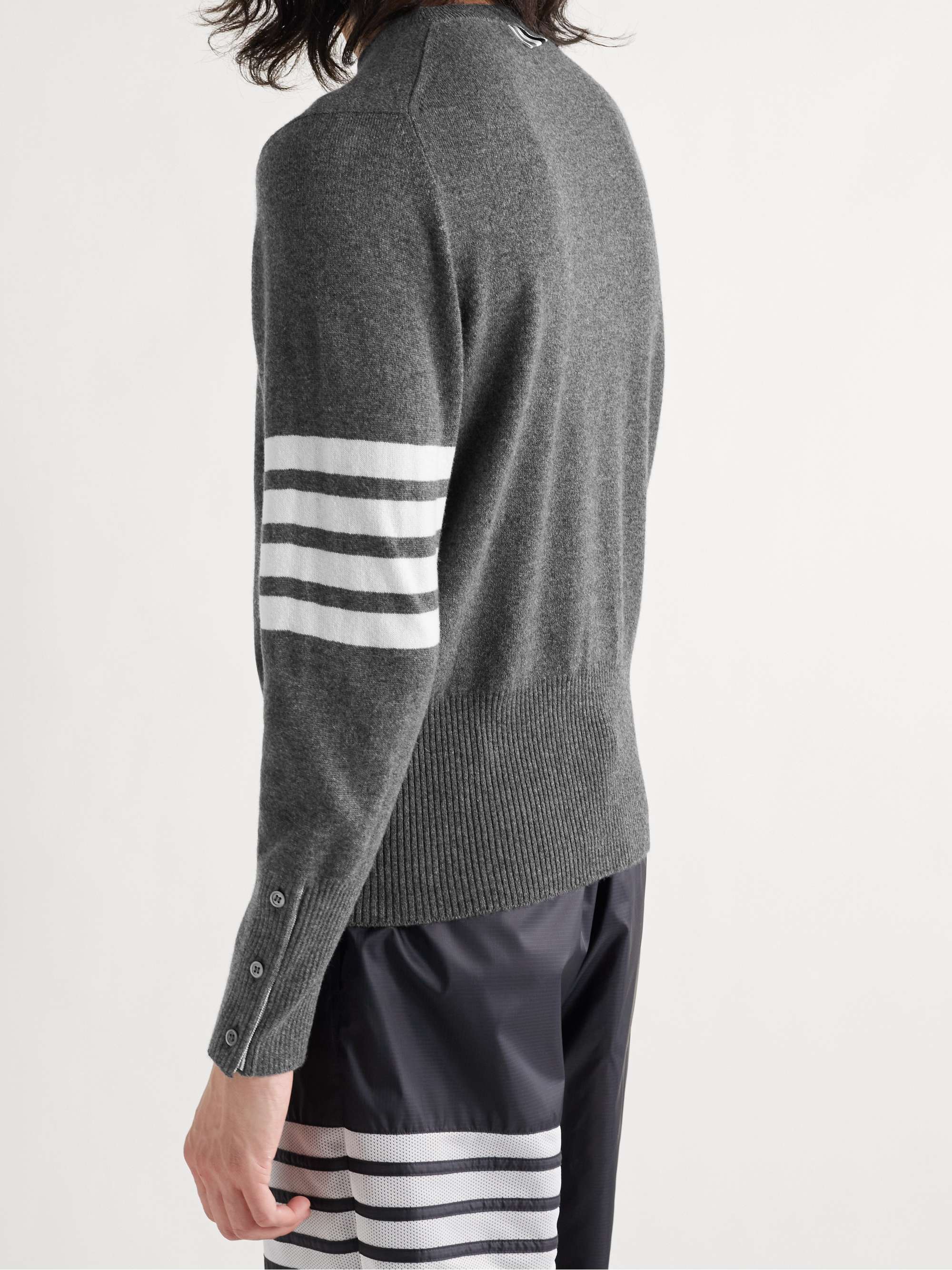 THOM BROWNE Slim-Fit Striped Cashmere Sweater