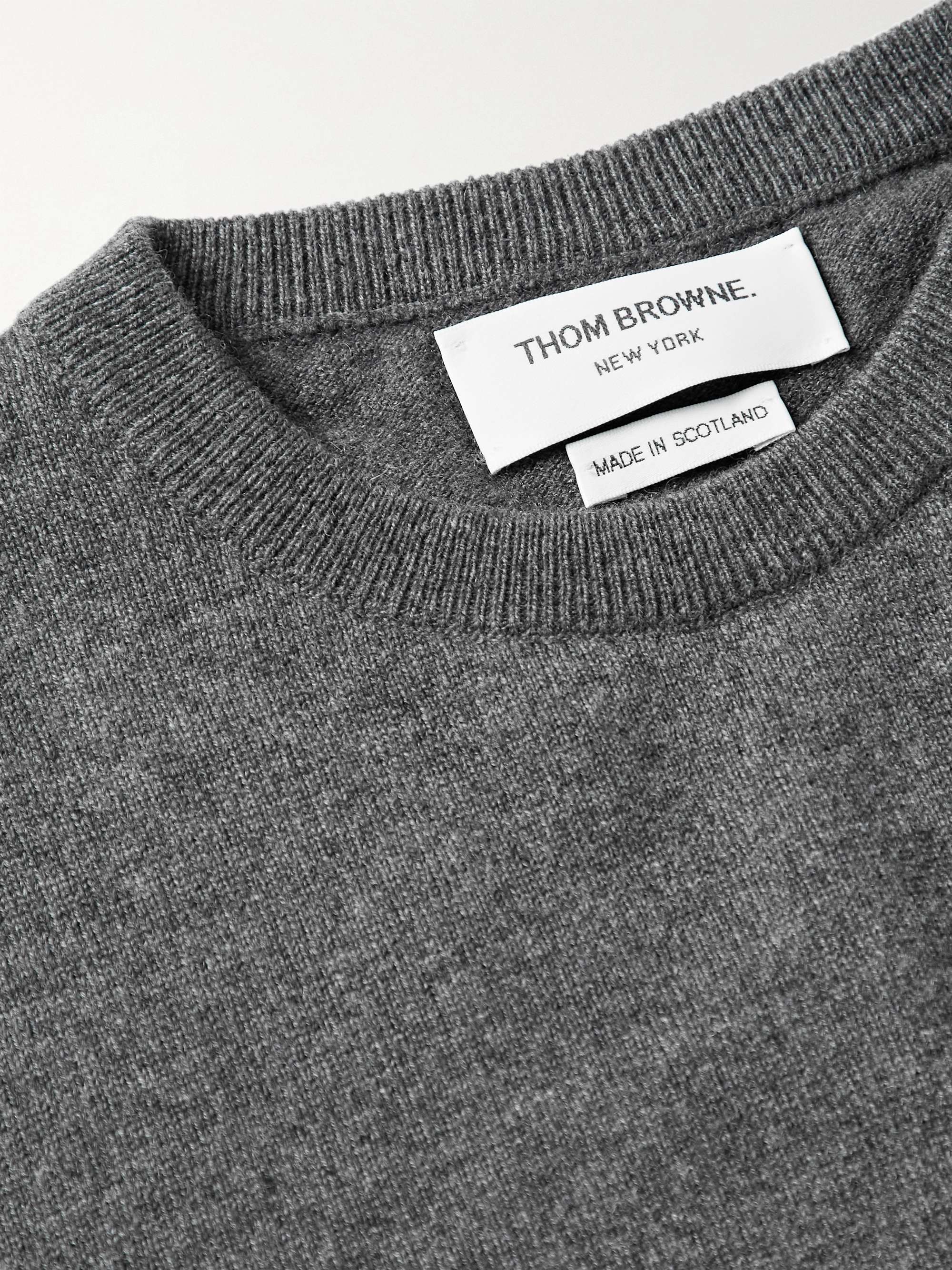 THOM BROWNE Slim-Fit Striped Cashmere Sweater