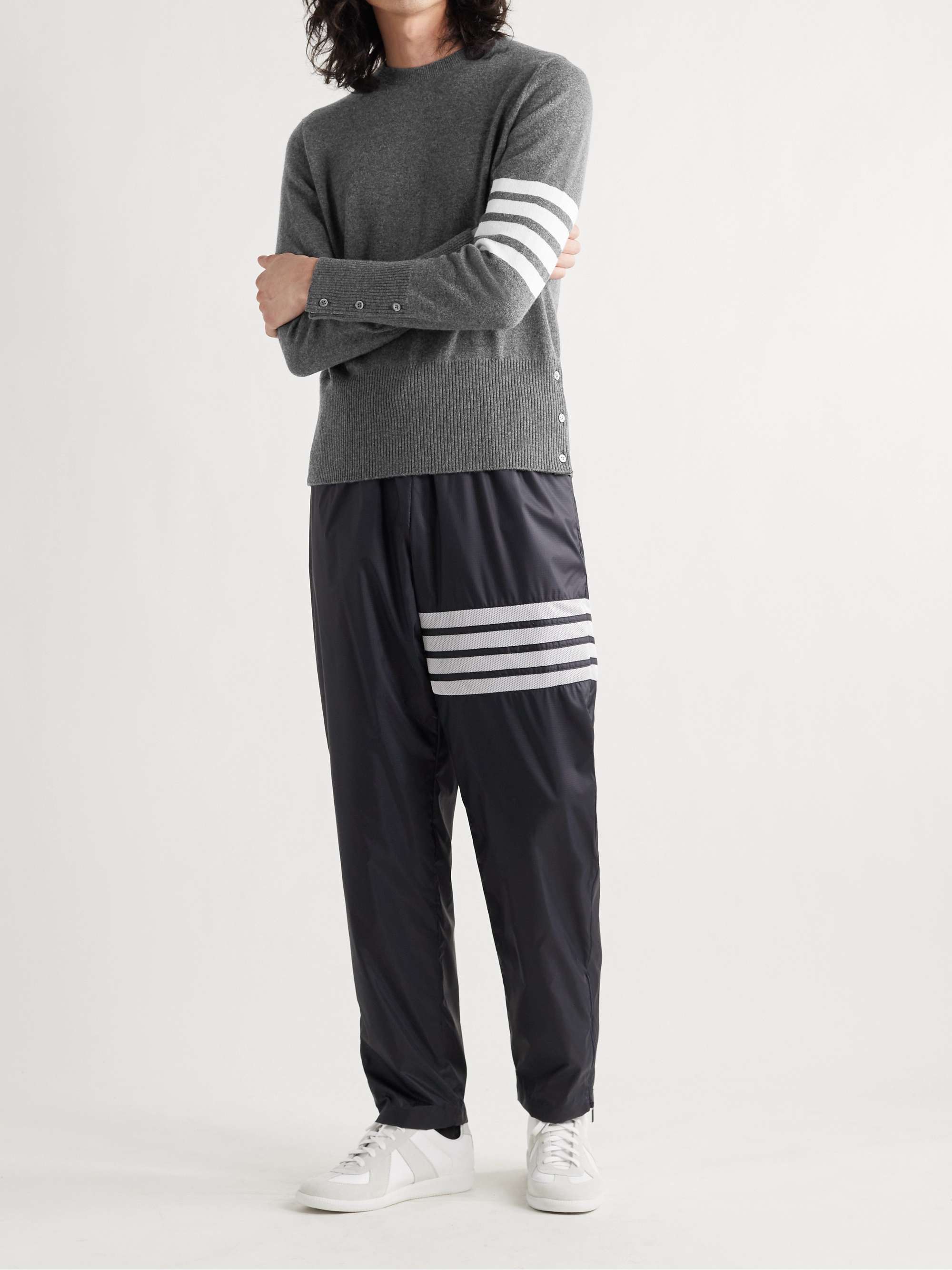 THOM BROWNE Slim-Fit Striped Cashmere Sweater