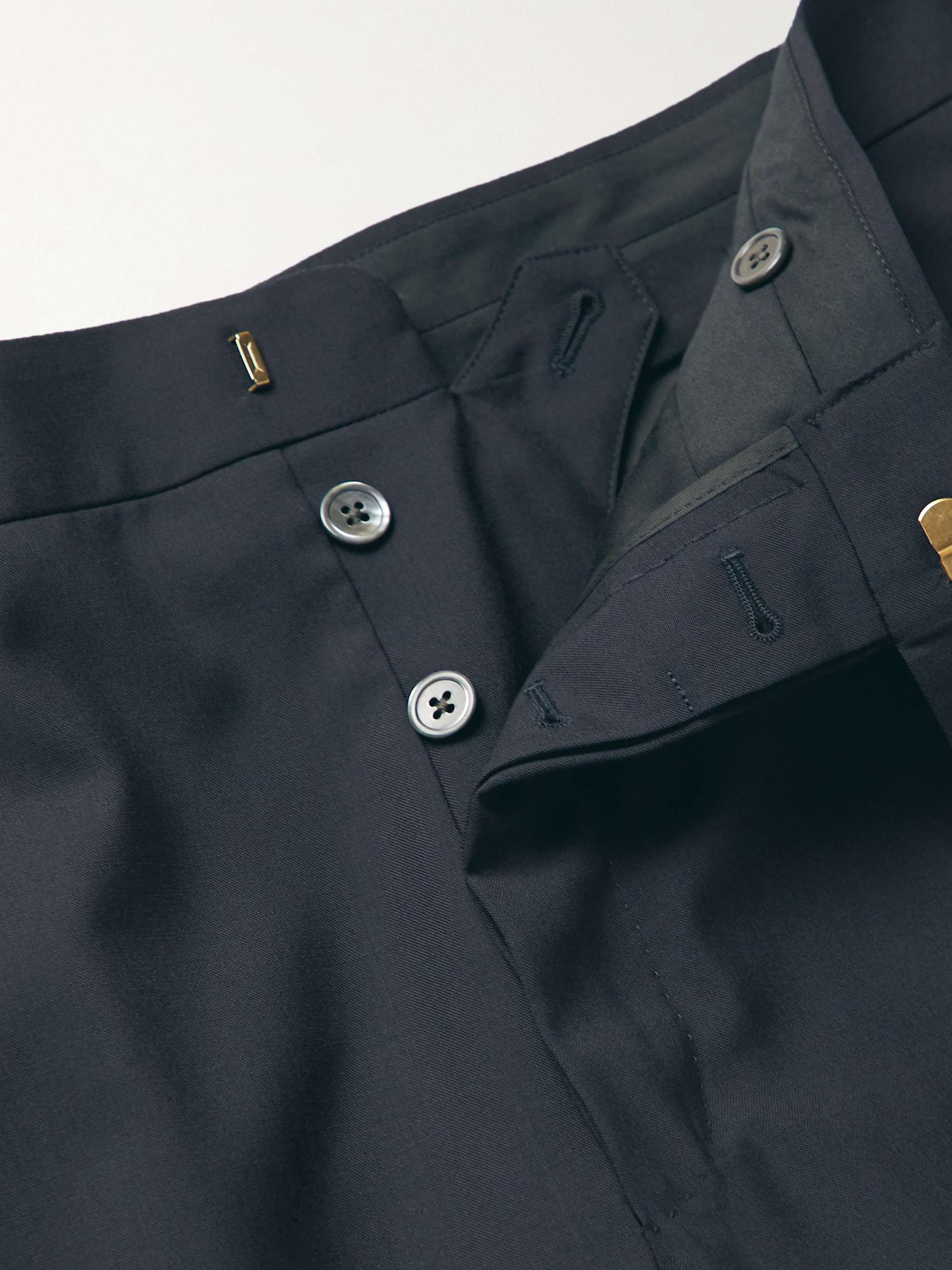 THOM BROWNE Schmal geschnittene und schmaler zulaufende Anzughose aus Wolle mit Streifen