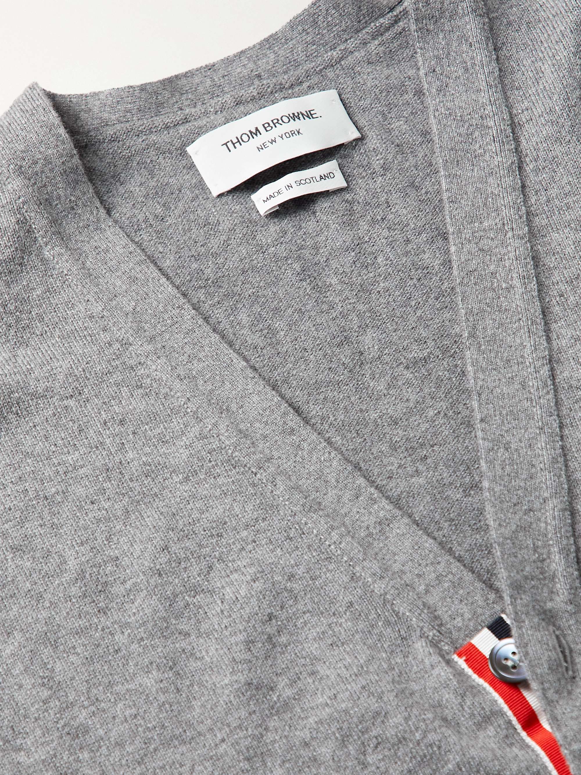 THOM BROWNE Slim-Fit Striped Cashmere Cardigan
