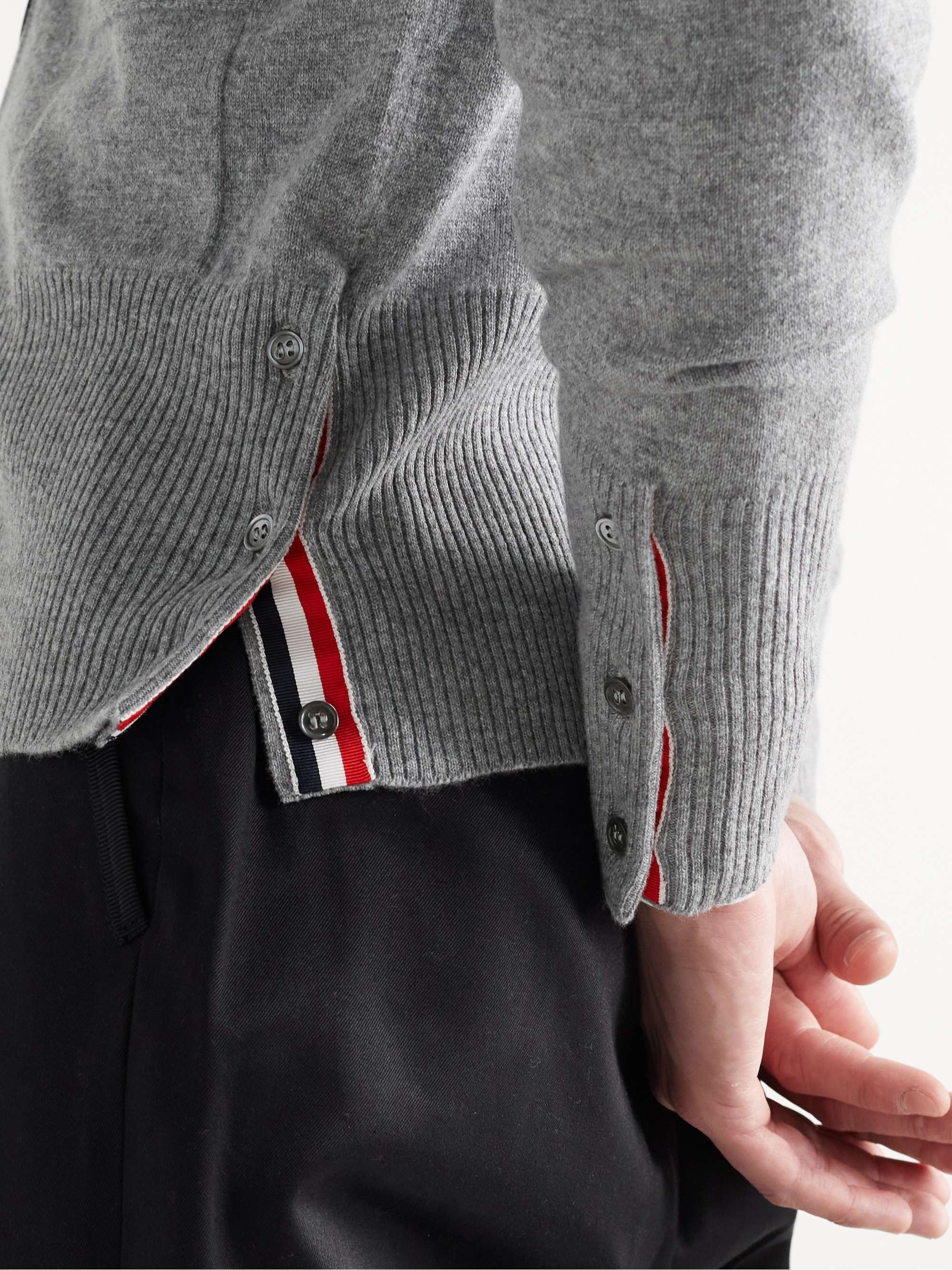 THOM BROWNE Slim-Fit Striped Cashmere Cardigan