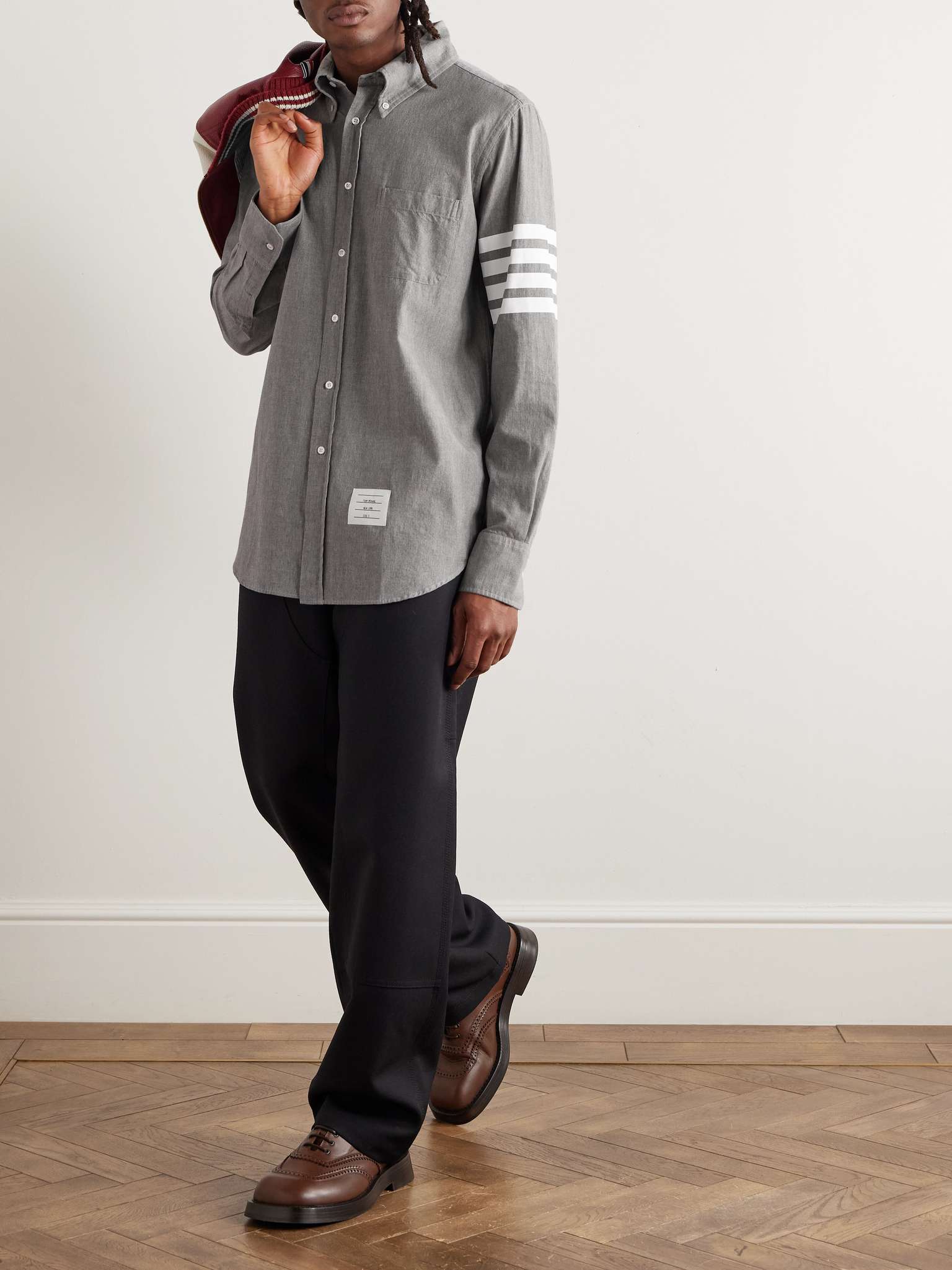 Striped Chambray Button Down Top