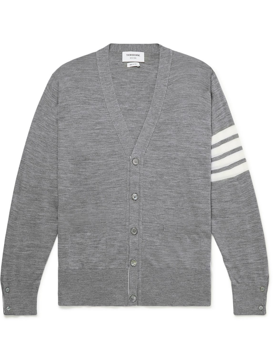 Thom Browne - Striped Wool Cardigan - Men - Gray - 2