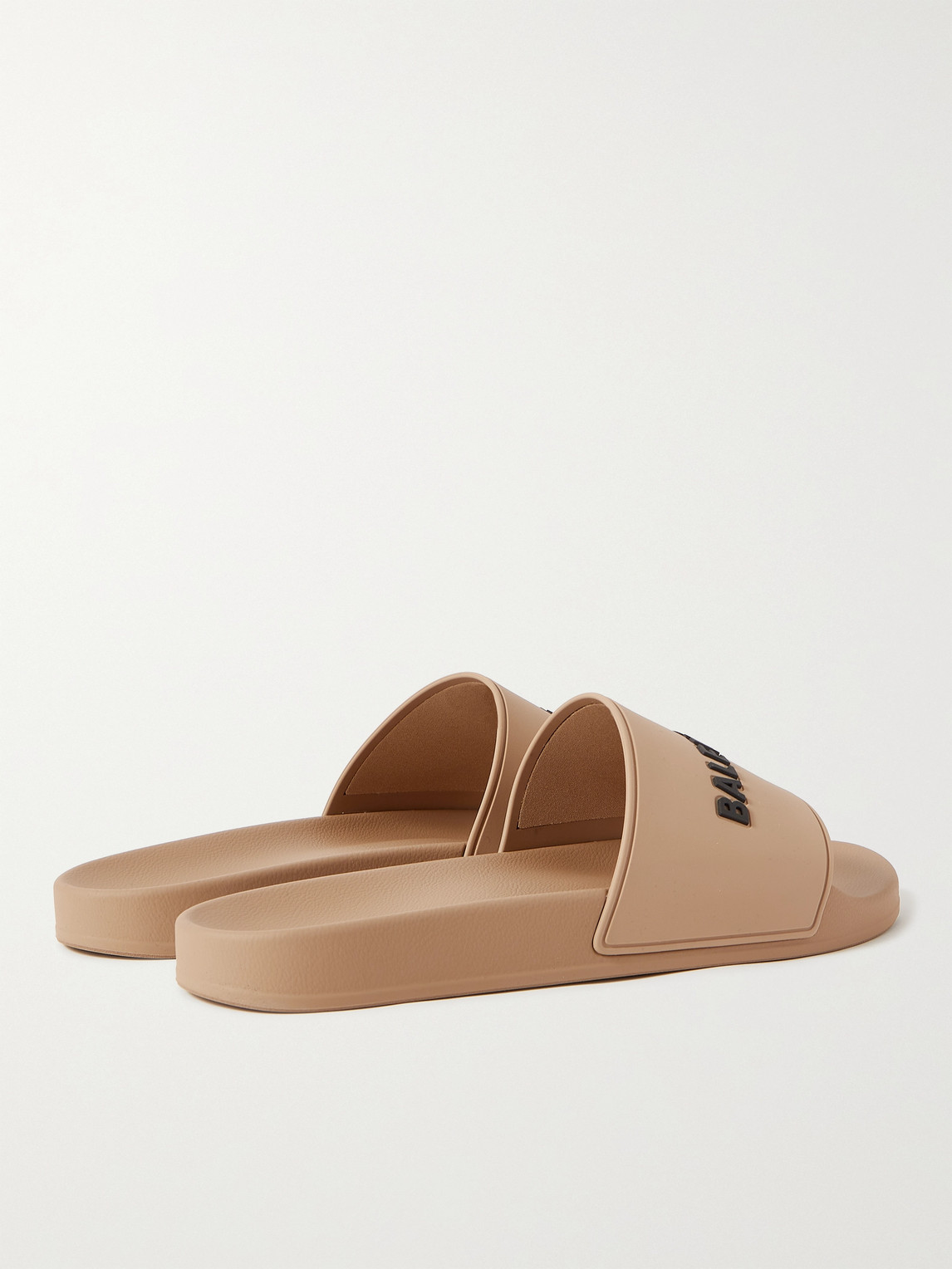 Balenciaga Logo Rubber Pool Slide Sandals In Neutrals