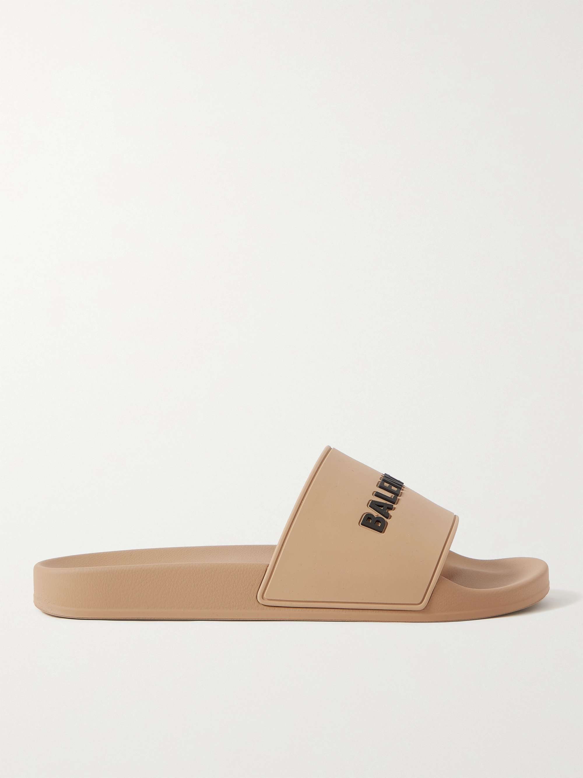 BALENCIAGA Logo-Embossed Rubber Slides for Men | MR PORTER
