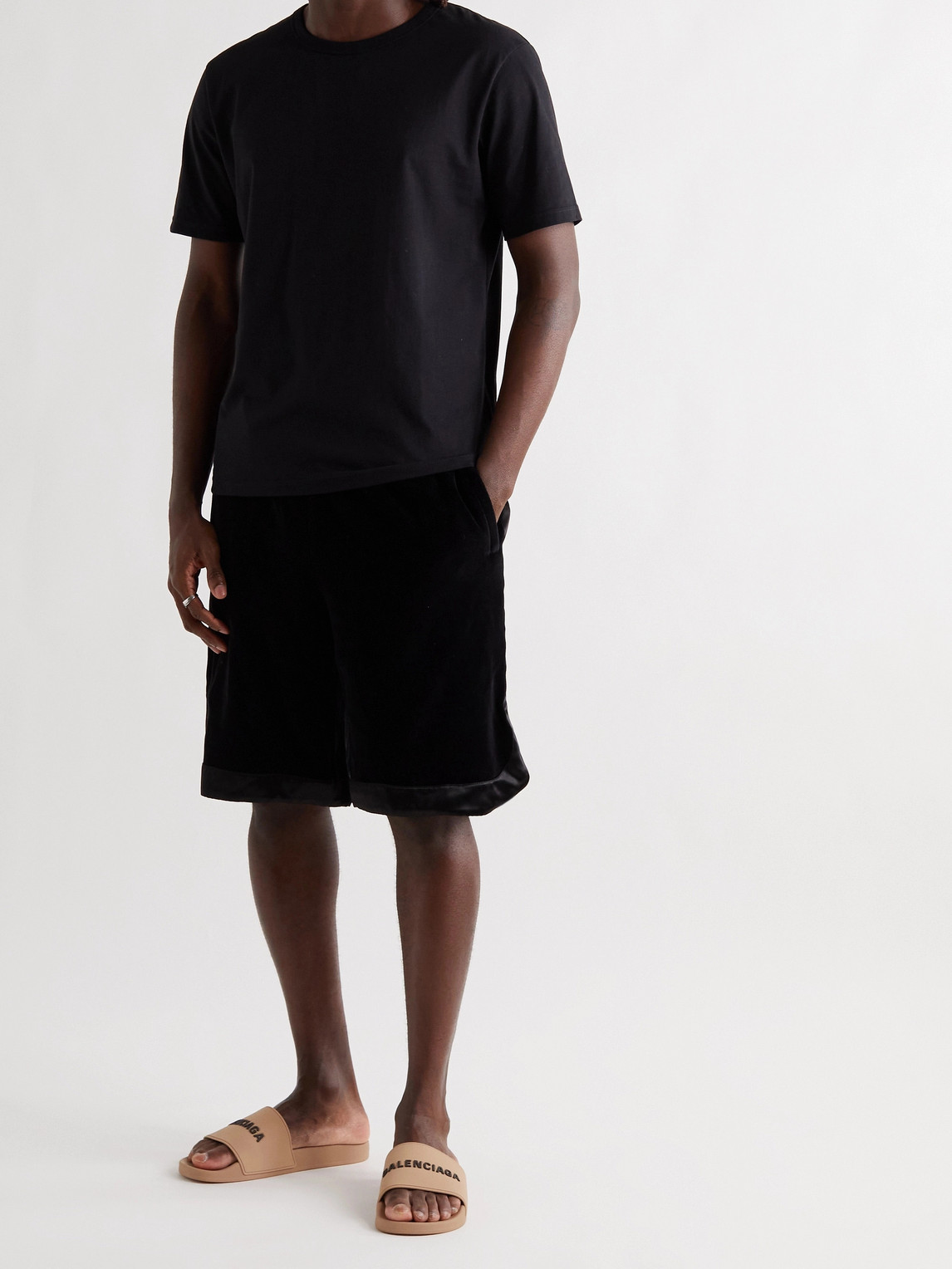 Balenciaga Logo Rubber Pool Slide Sandals In Neutrals