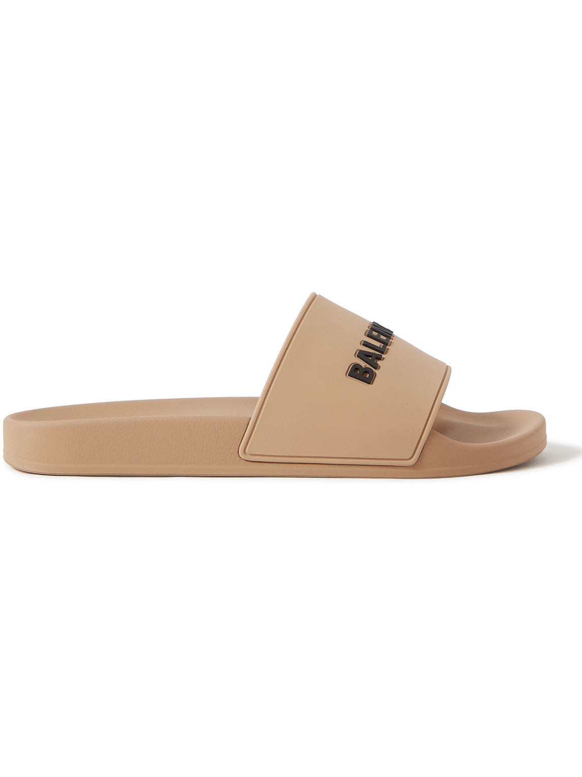 Balenciaga Logo Rubber Pool Slide Sandals In Neutrals