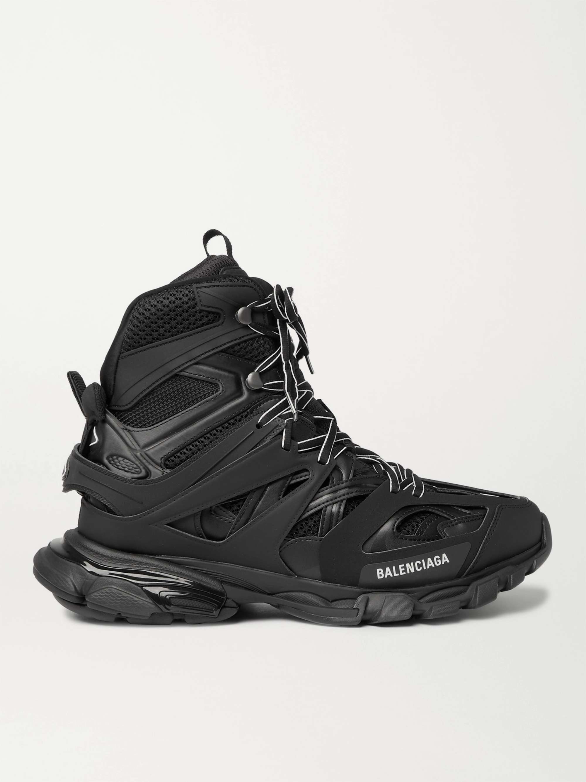 BALENCIAGA Track High Nylon, Mesh and Rubber High-Top Sneakers for Men ...