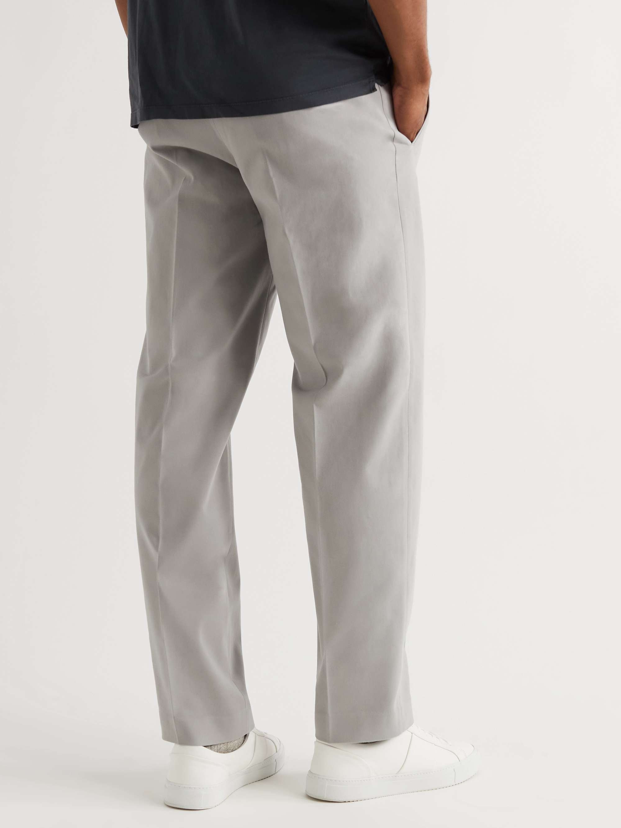 MR P. Pleated Stretch Cotton and Cashmere-Blend Moleskin Trousers