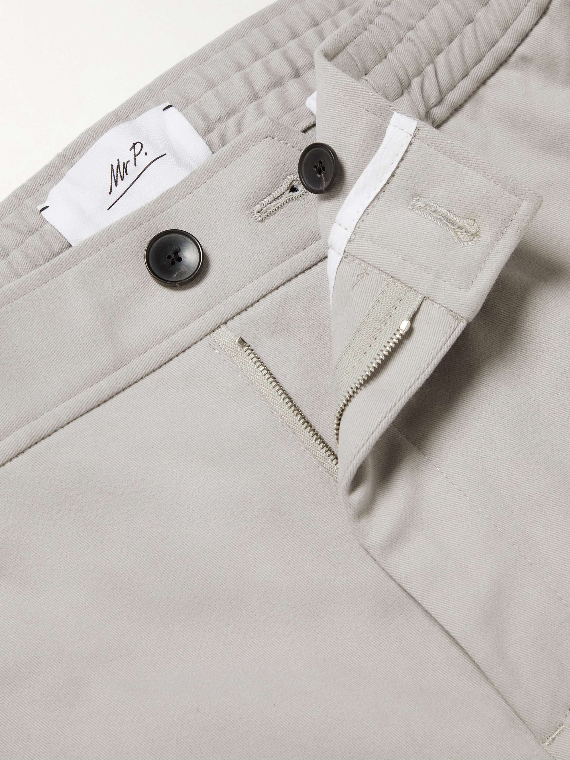 MR P. Pleated Stretch Cotton and Cashmere-Blend Moleskin Trousers