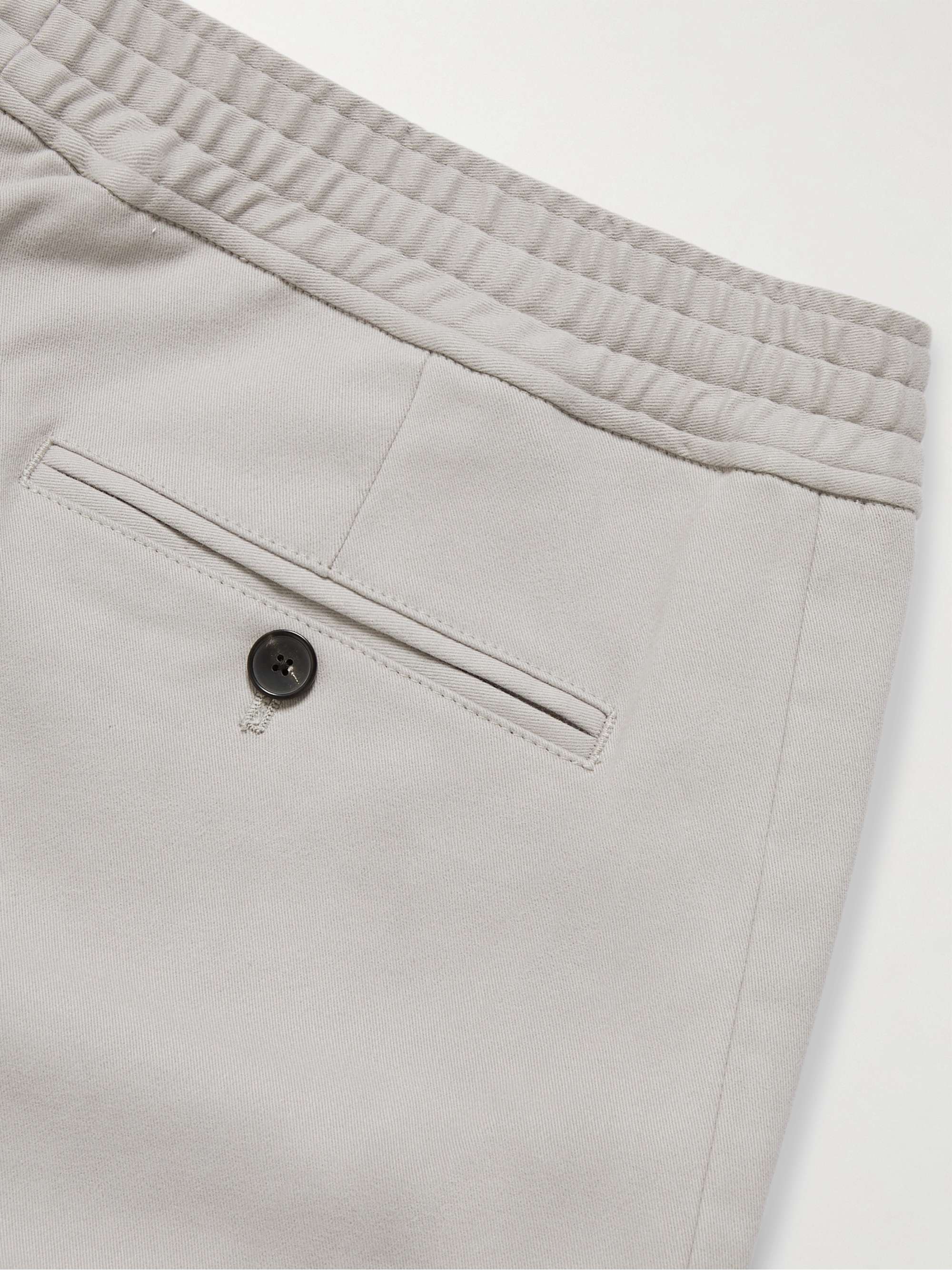 MR P. Pleated Stretch Cotton and Cashmere-Blend Moleskin Trousers