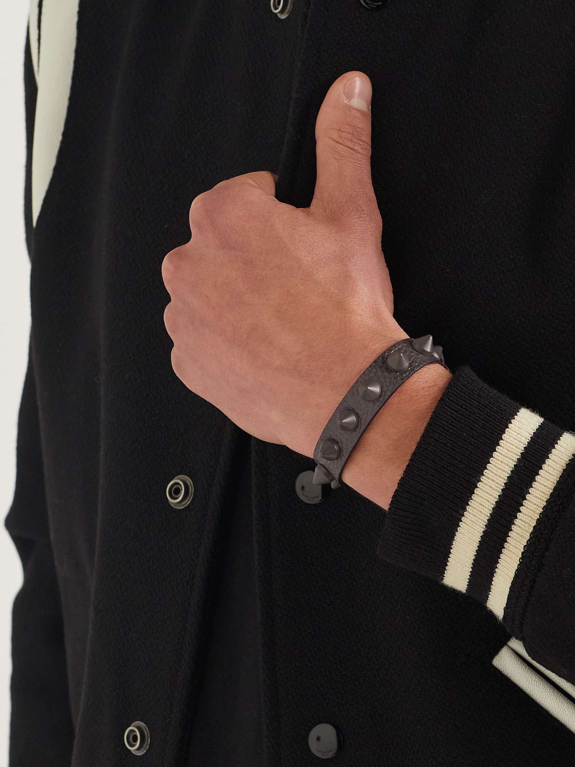 CHRISTIAN LOUBOUTIN Loubilinked Spiked Leather Bracelet