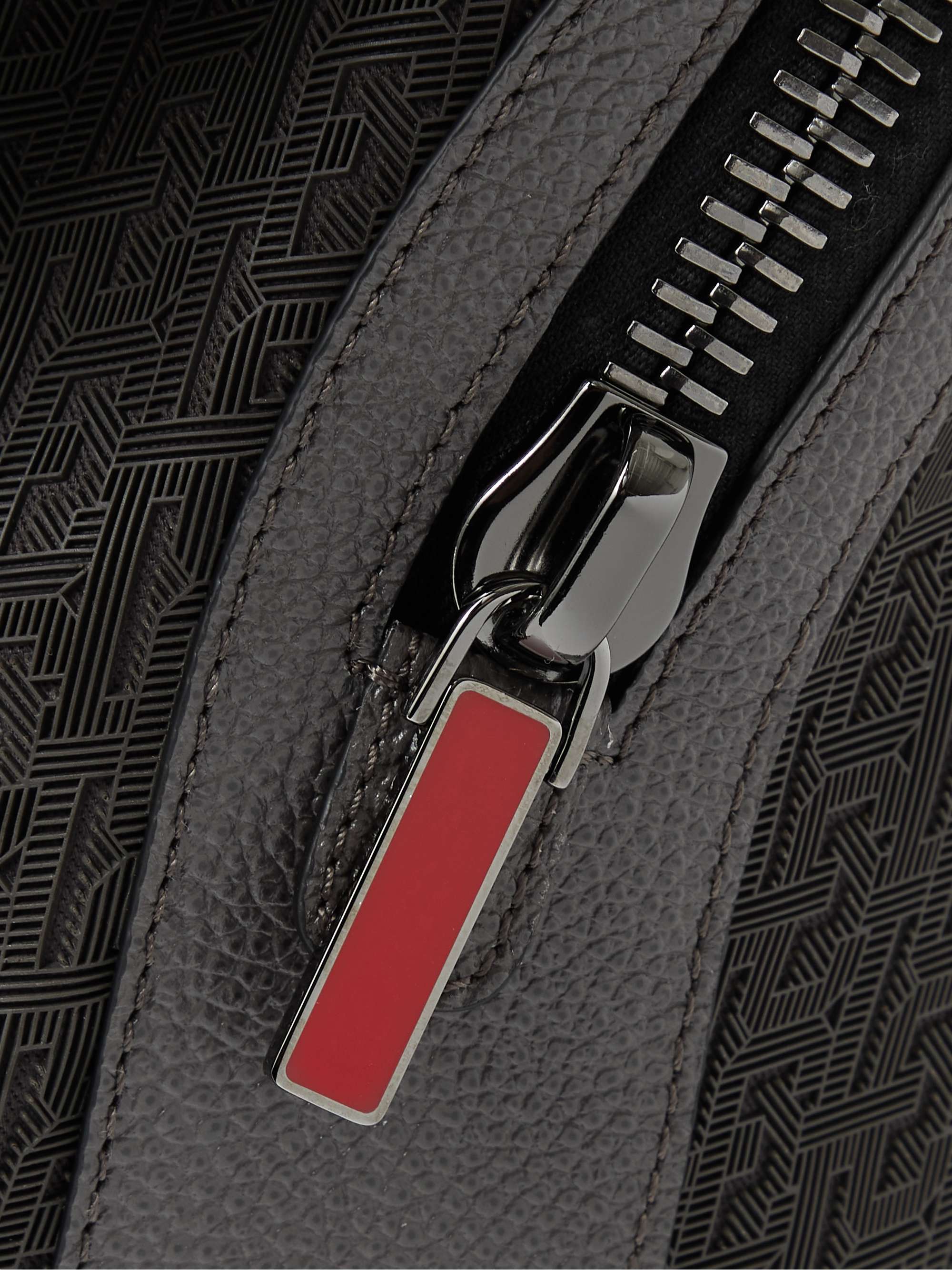 CHRISTIAN LOUBOUTIN Explorafunk Leather-Trimmed Logo-Jacquard Coated-Canvas Backpack