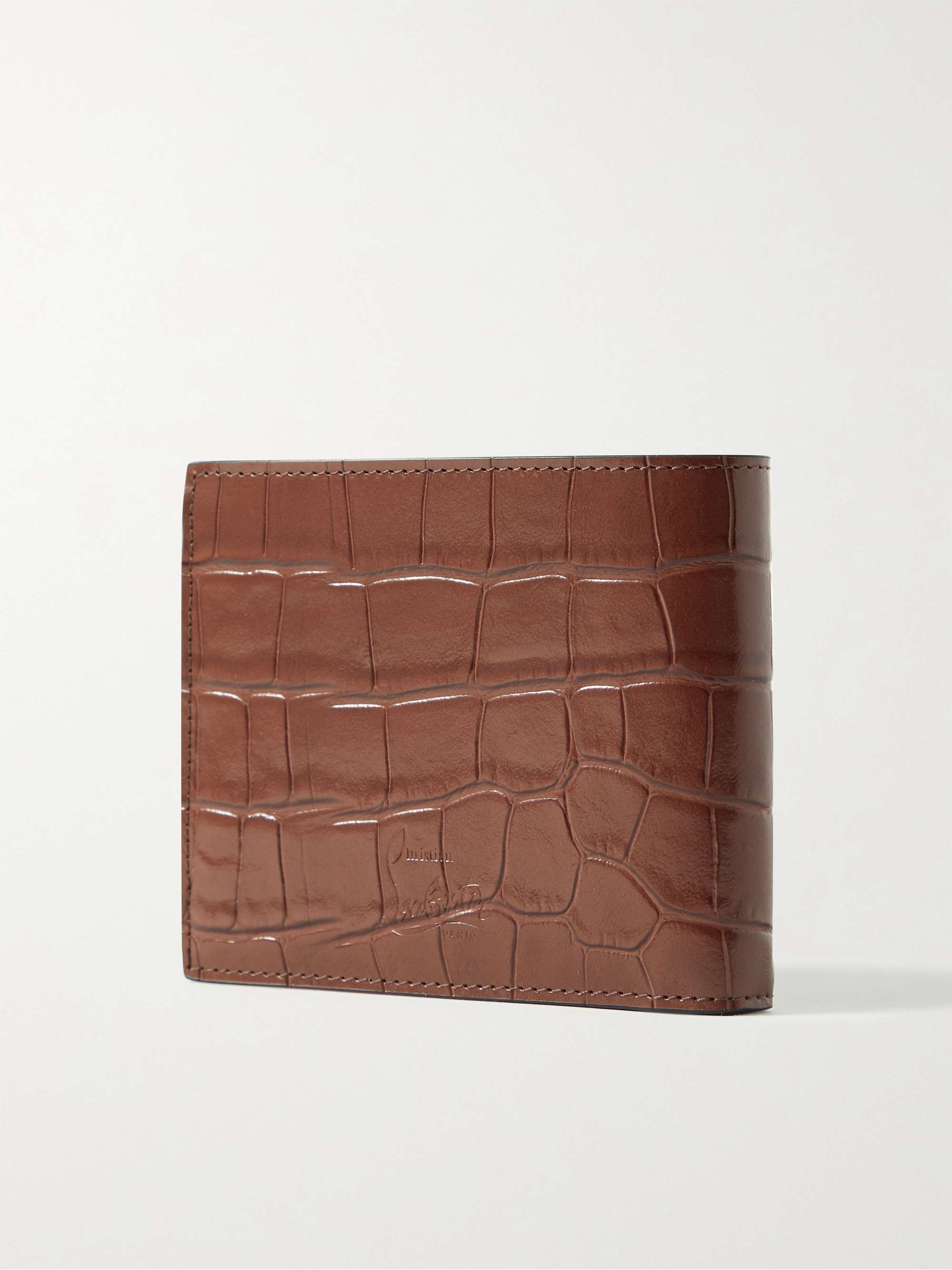 CHRISTIAN LOUBOUTIN Croc-Effect Leather Billfold Wallet