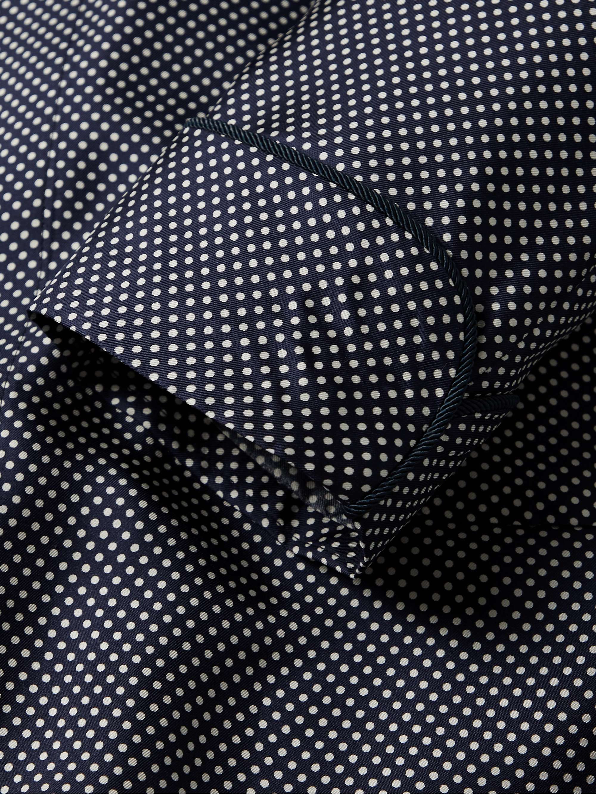 PAUL STUART Piped Pin-Dot Silk-Twill Robe