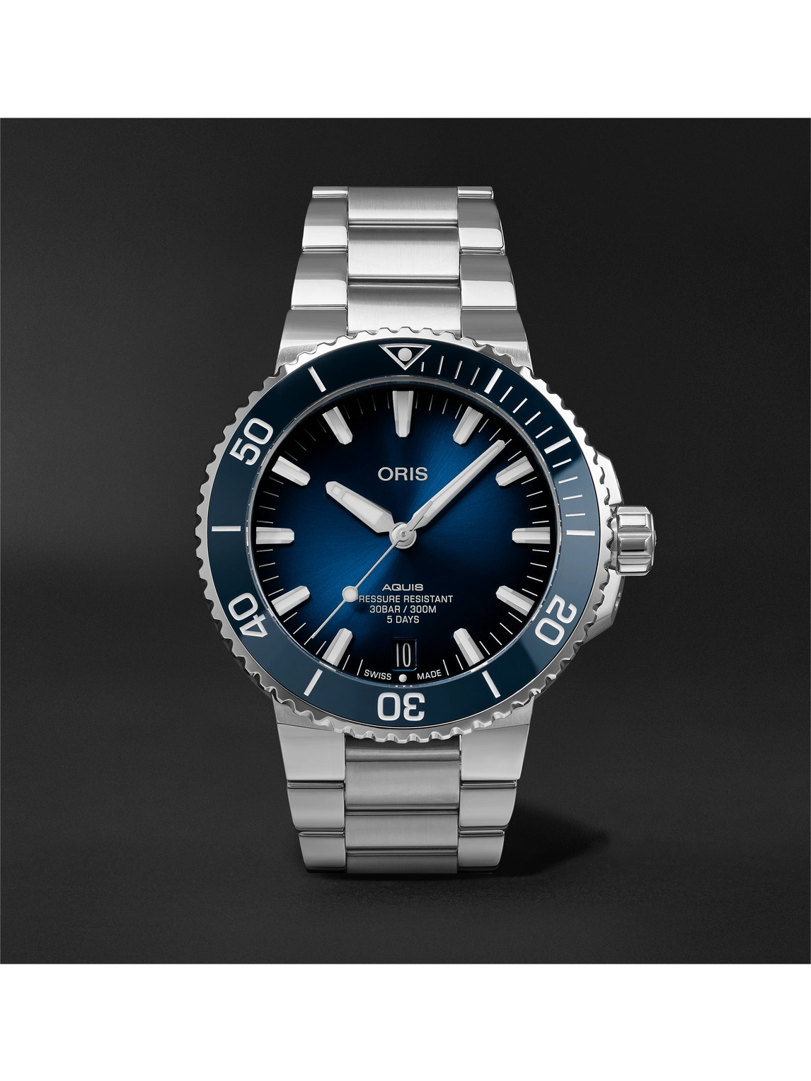 Oris Aquis Date Calibre 400 Automatic 43.5mm Stainless Steel Watch, Ref. No. 01 400 7763 4135-07 8 24 09p In Blue