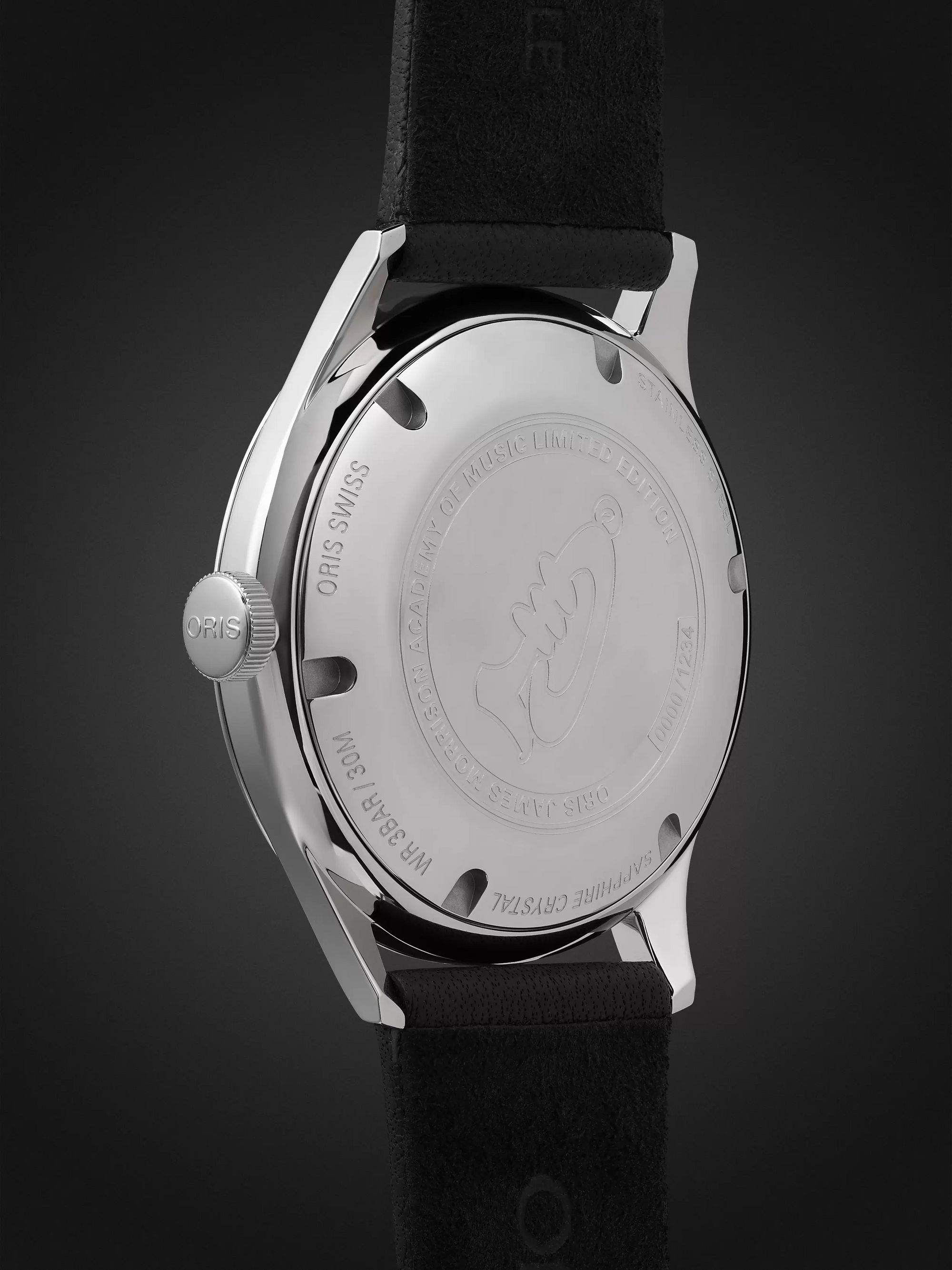ORIS James Morrison Academy of Music Limited Edition Automatic 38mm Stainless Steel and Leather Watch, Ref. No. 01 733 7762 4085-Set