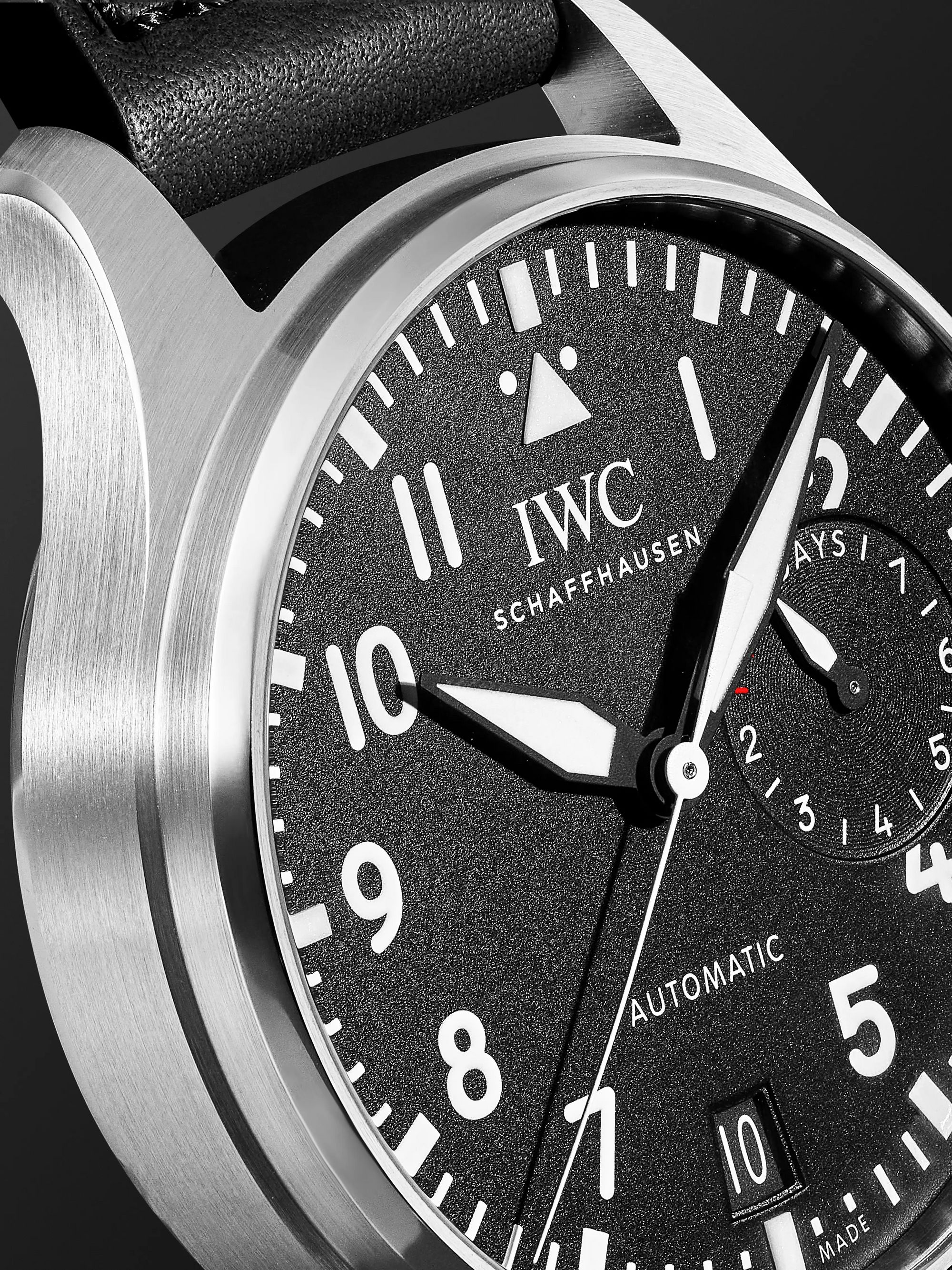 IWC SCHAFFHAUSEN Big Pilot's Automatic 46.2mm Stainless Steel and Leather Watch, Ref. No. IW501001