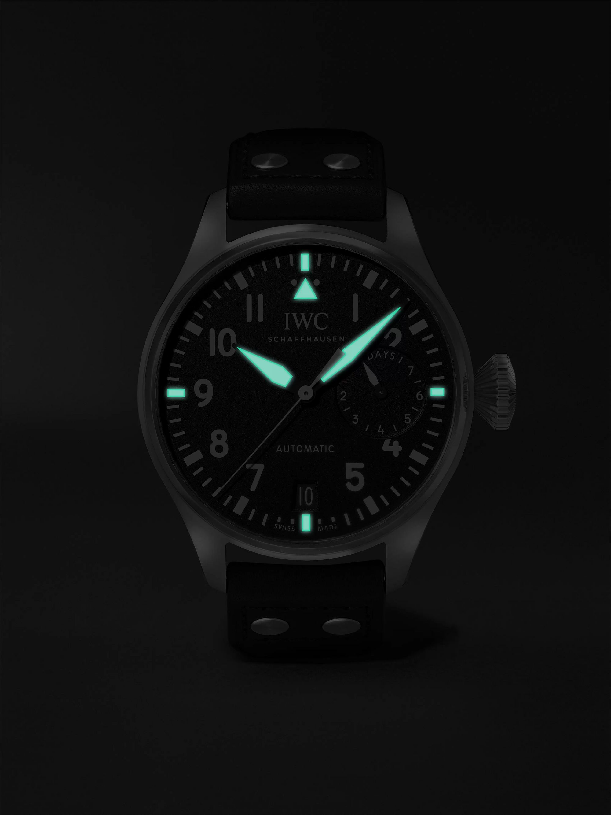 IWC SCHAFFHAUSEN Big Pilot's Automatic 46.2mm Stainless Steel and Leather Watch, Ref. No. IW501001
