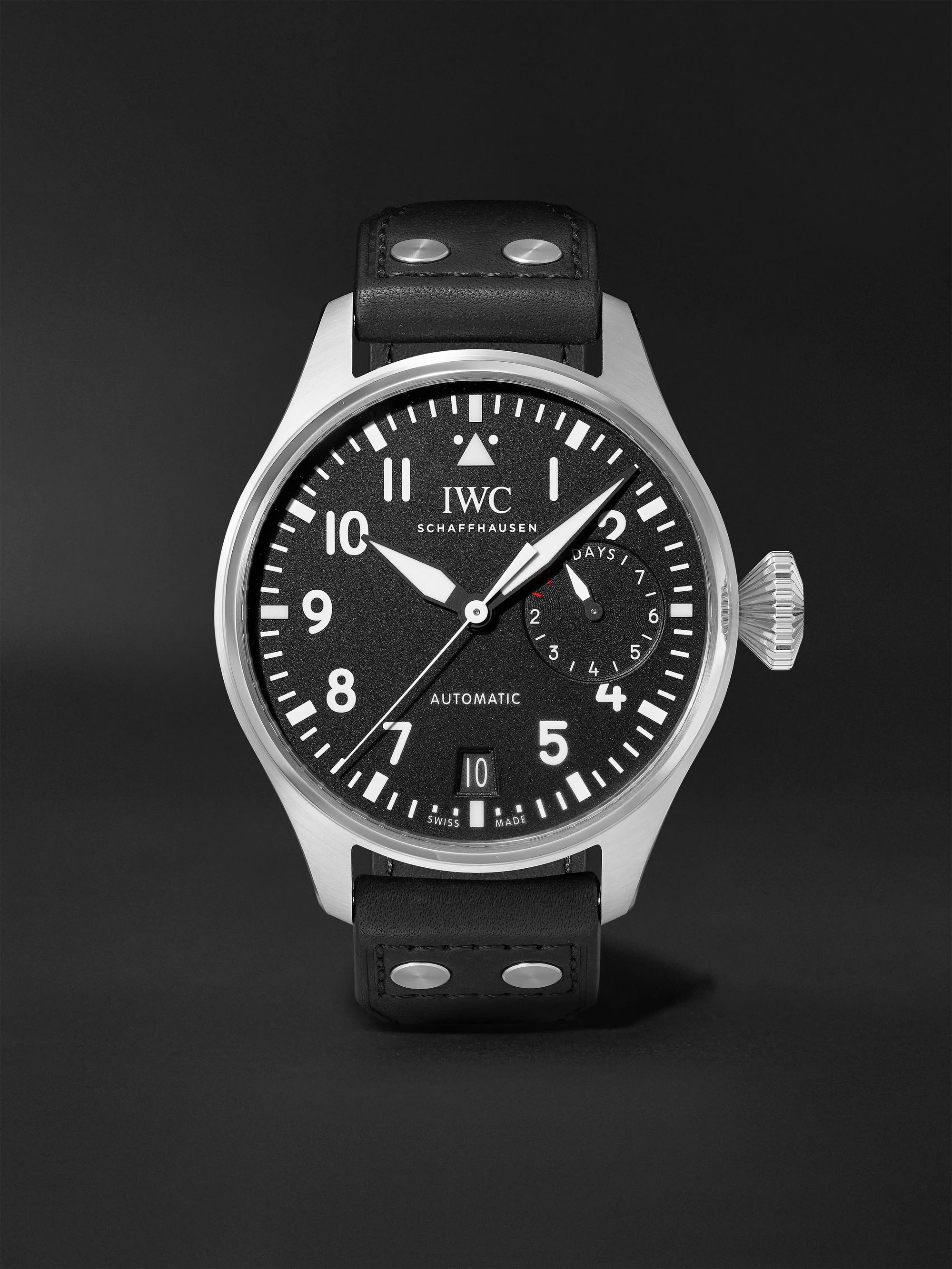 IWC SCHAFFHAUSEN Big Pilot's Automatic 46.2mm Stainless Steel and Leather Watch, Ref. No. IW501001