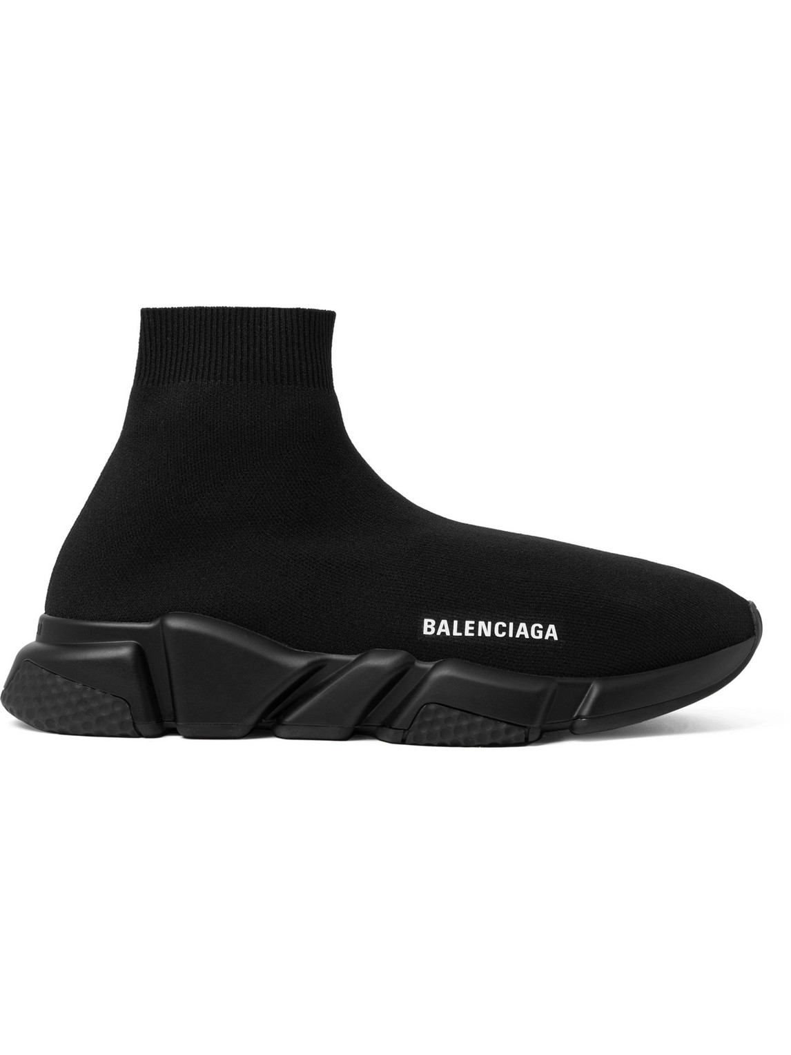 Shop Balenciaga Speed Stretch-knit Slip-on Sneakers In Black