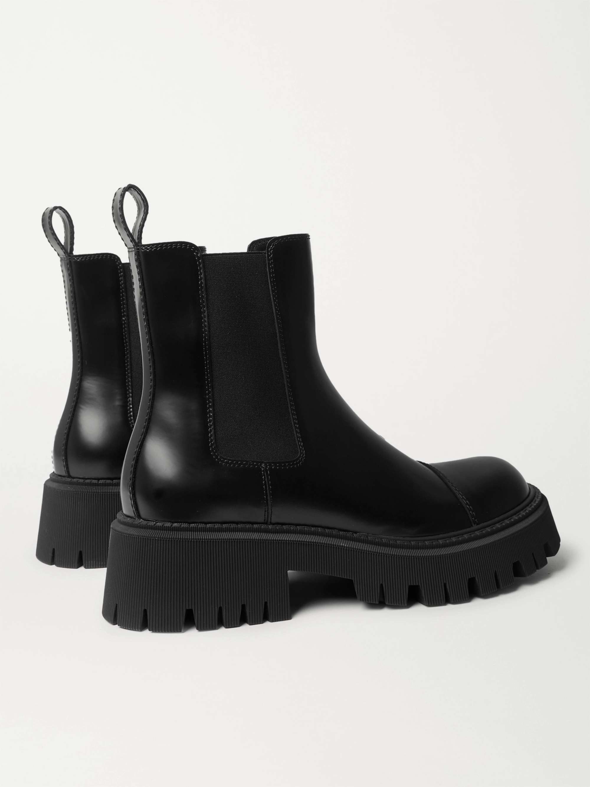 BALENCIAGA Tractor Logo-Debossed Leather Chelsea Boots