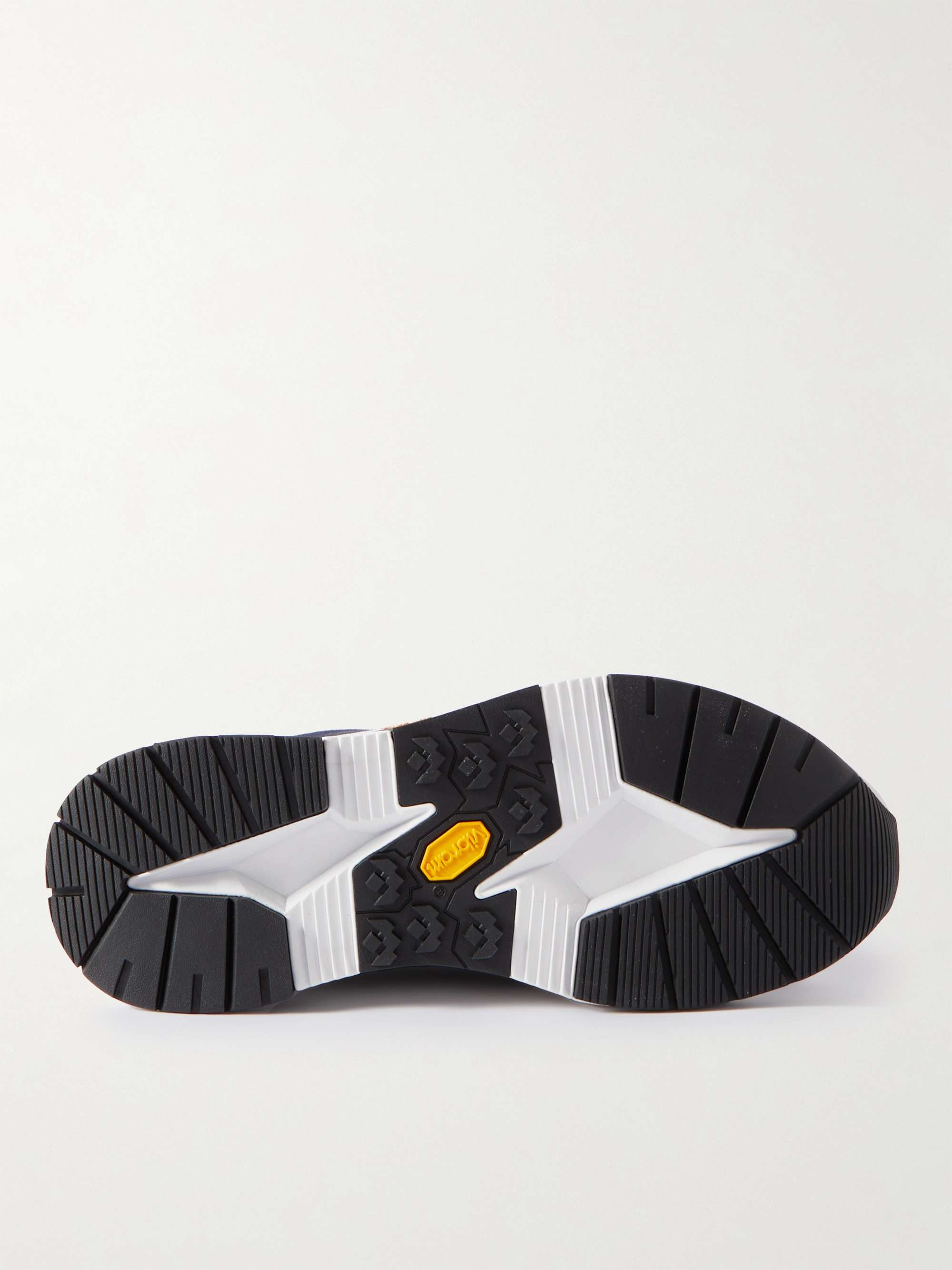 MR P. Mesh and Leather-Trimmed Regenerated Suede by evolo® Sneakers
