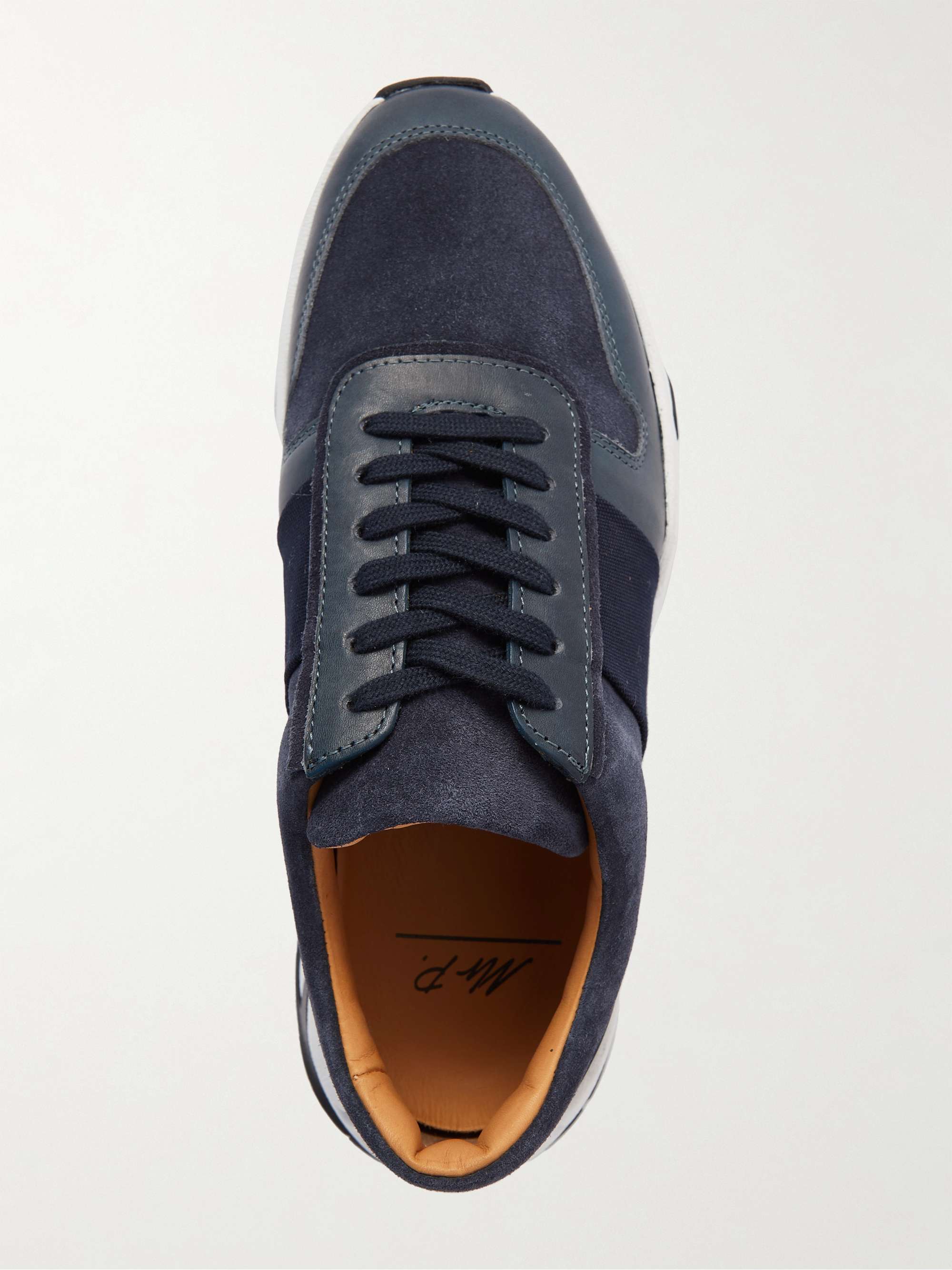 MR P. Mesh and Leather-Trimmed Regenerated Suede by evolo® Sneakers for ...