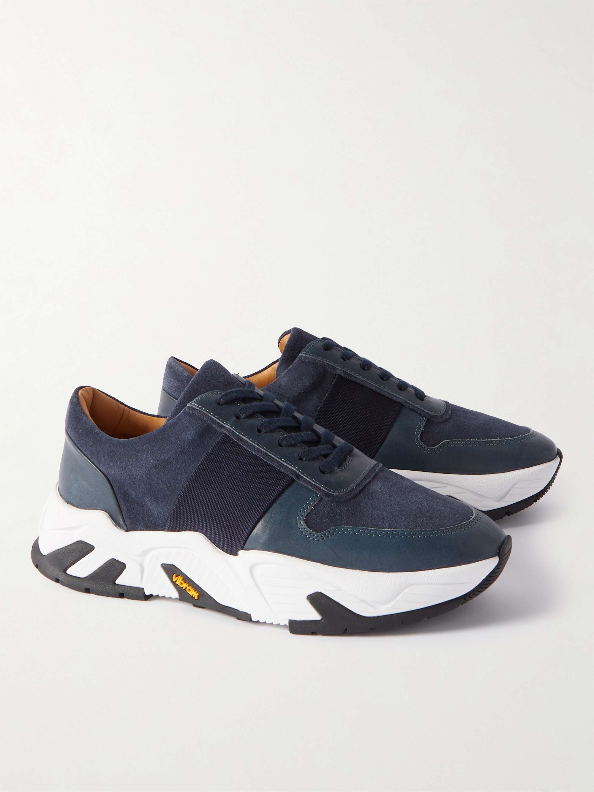 missil sindsyg trappe MR P. Mesh and Leather-Trimmed Regenerated Suede by evolo® Sneakers for Men  | MR PORTER