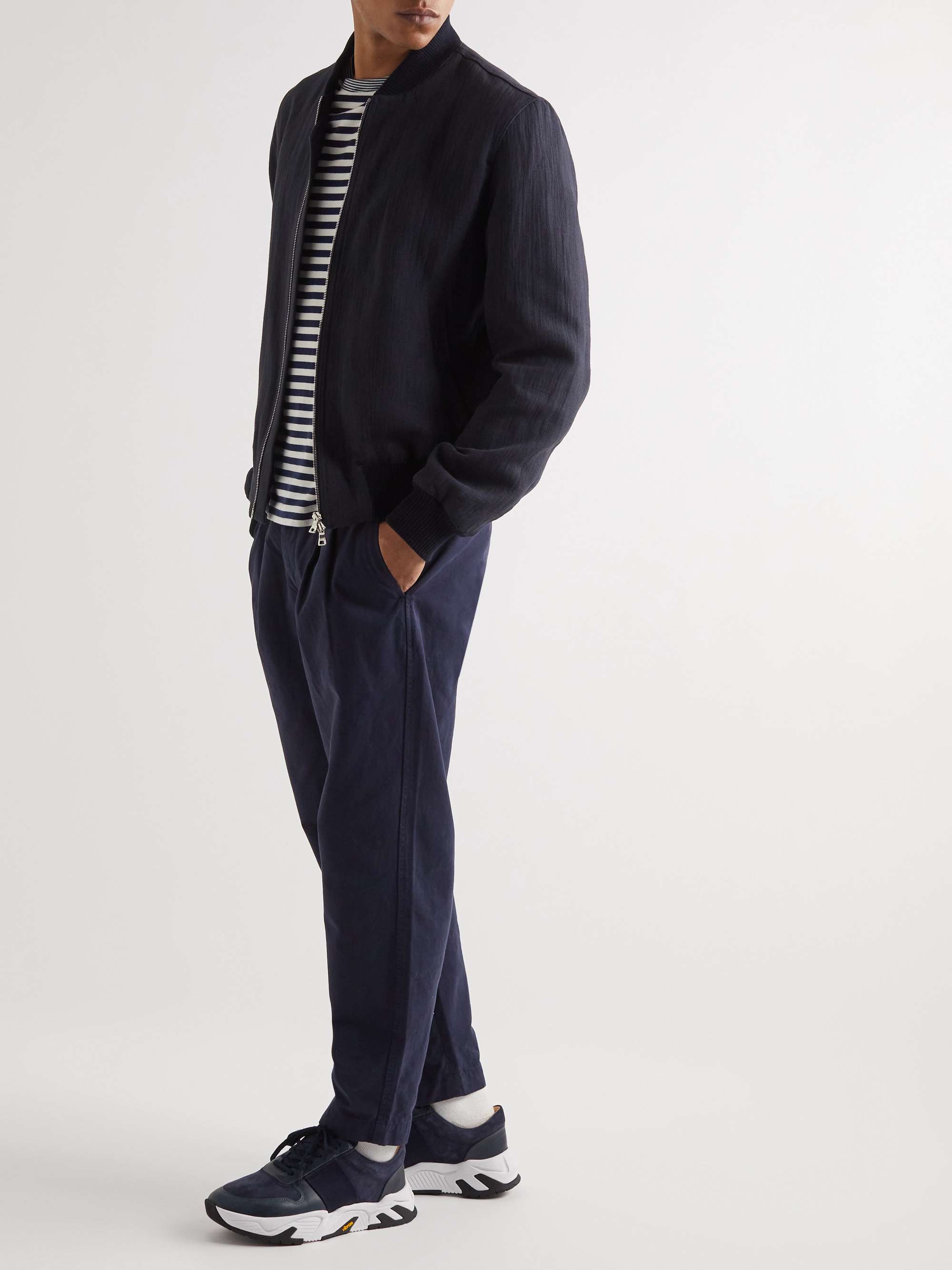 MR P. Mesh and Leather-Trimmed Regenerated Suede by evolo® Sneakers