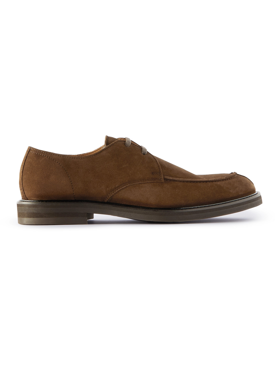 Mr P Andrew Split-toe Regenerated Suede By Evolo® Derby Shoes In Brown