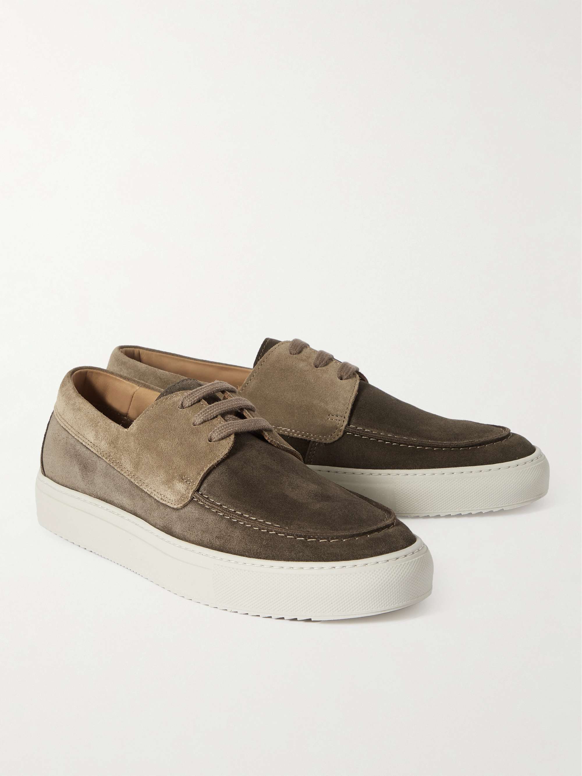 MR P. Larry Two-Tone Regenerated Suede by evolo® Boat Shoes for Men ...