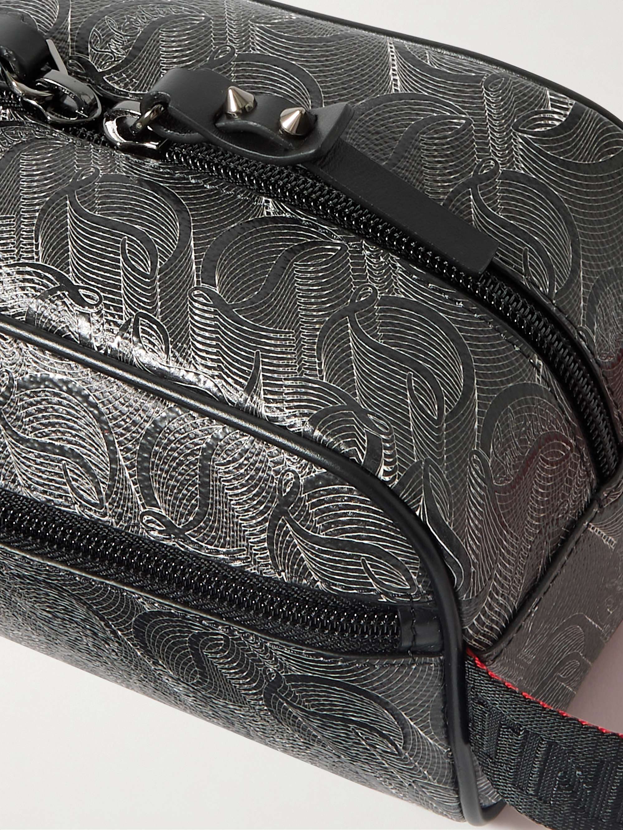 CHRISTIAN LOUBOUTIN Blaster Monogrammed Textured-Leather Wash Bag