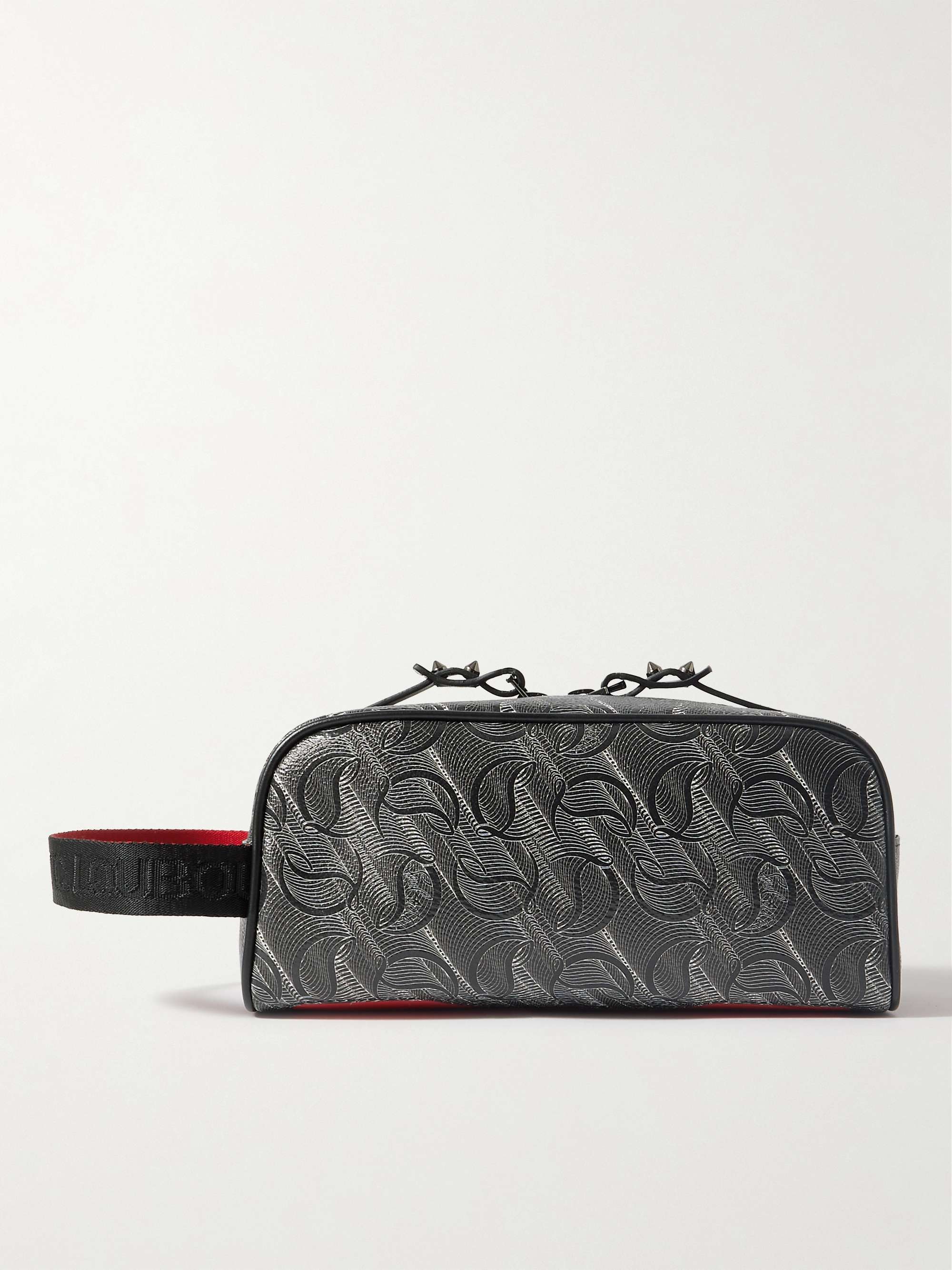 CHRISTIAN LOUBOUTIN Blaster Monogrammed Textured-Leather Wash Bag for Men