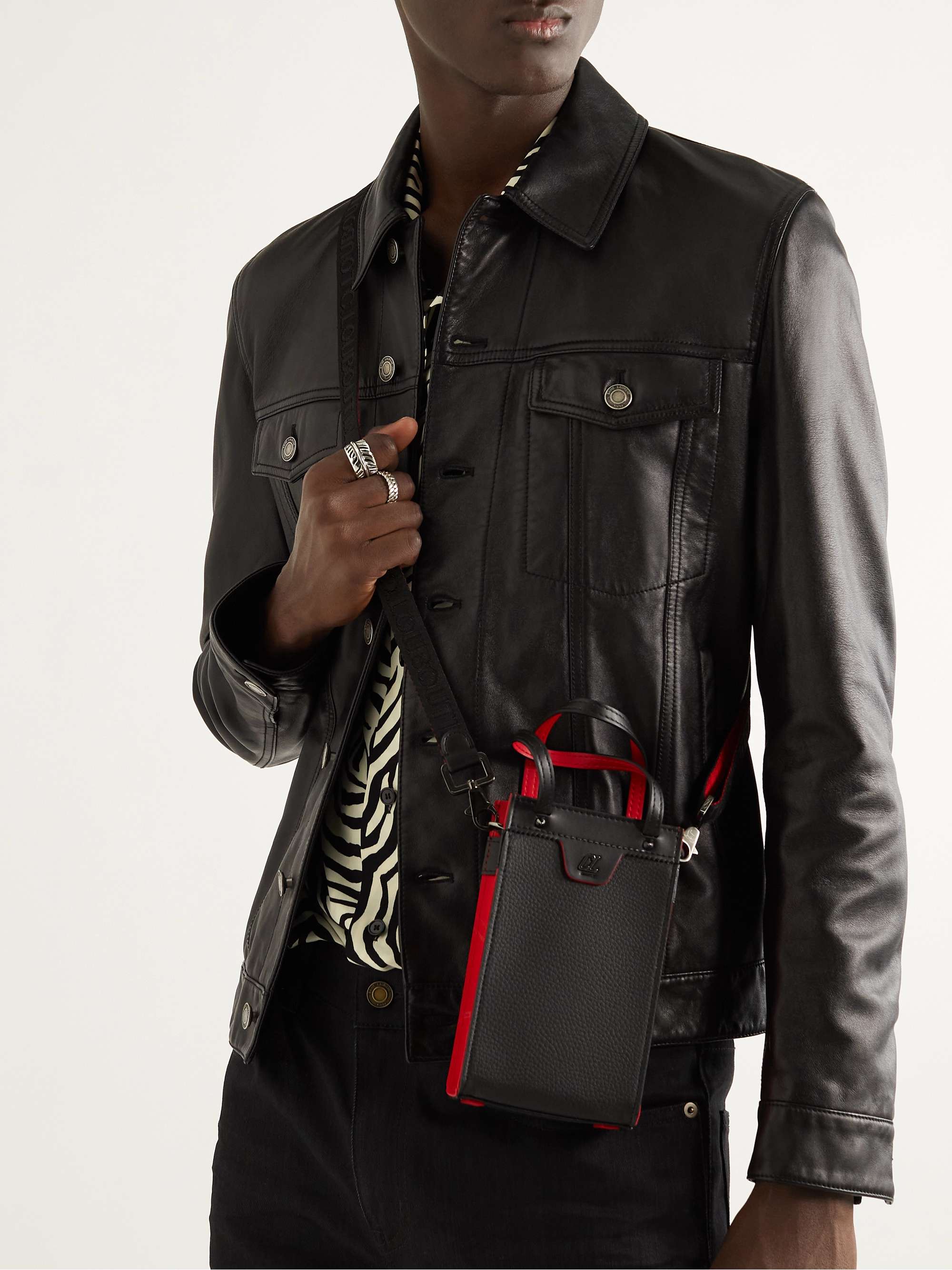 CHRISTIAN LOUBOUTIN Ruistote Recycled Textured-Shell Messenger Bag