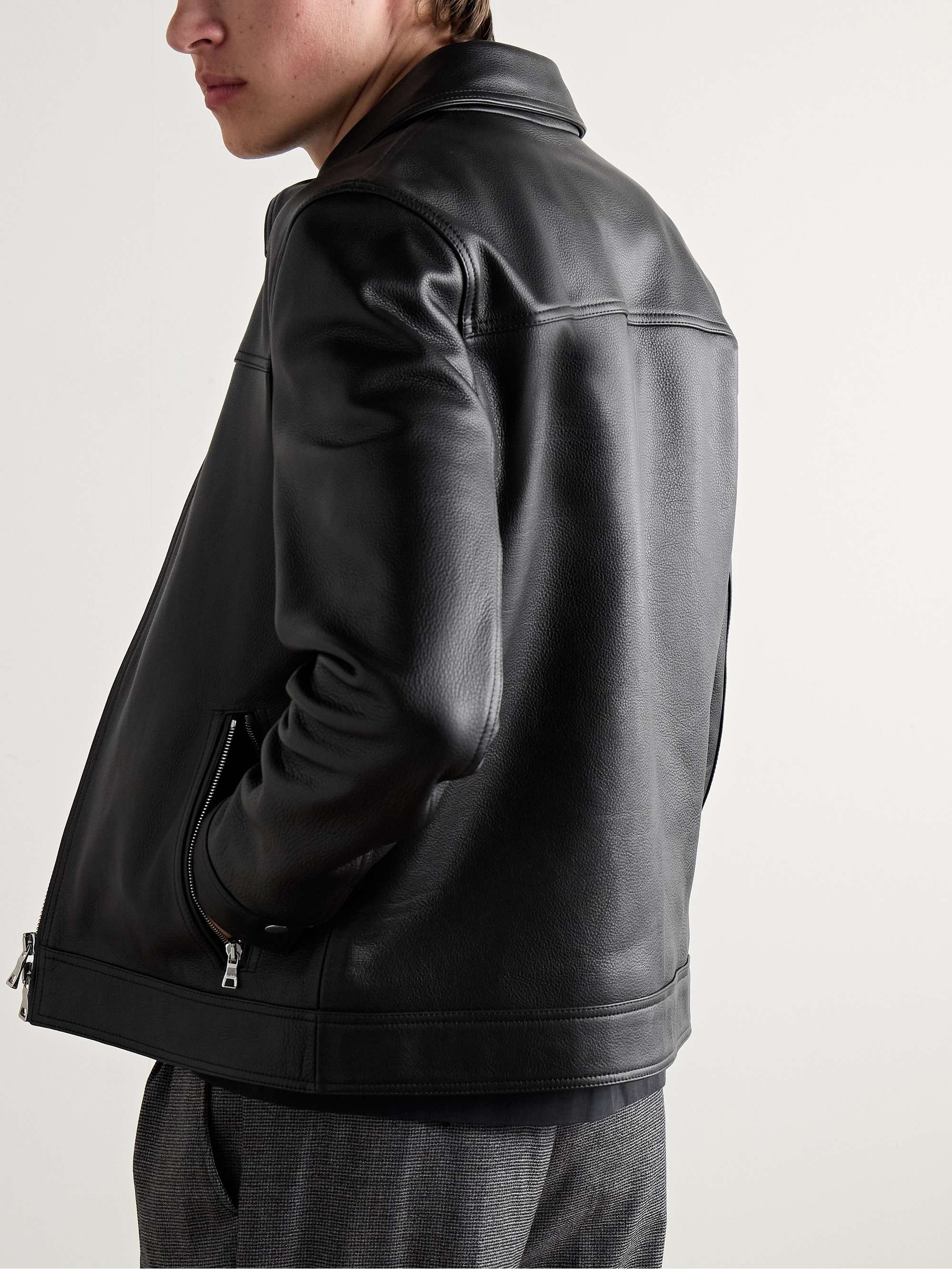 MR P. Full-Grain Leather Coach Jacket