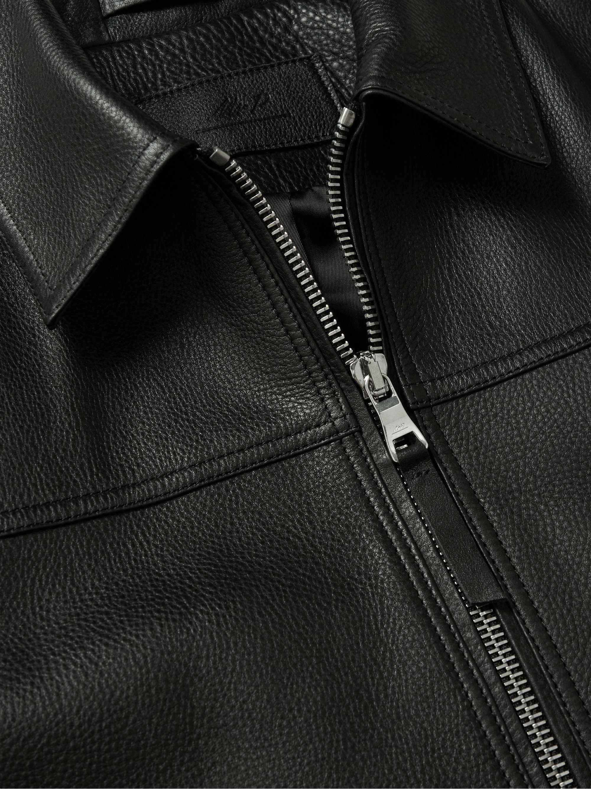 MR P. Full-Grain Leather Coach Jacket