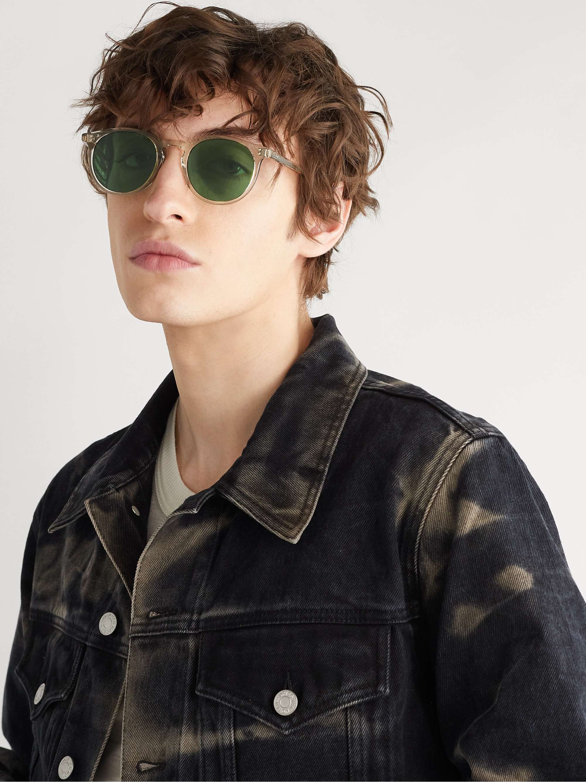 GARRETT LEIGHT CALIFORNIA OPTICAL Carlton 47 Round-Frame Acetate Sunglasses