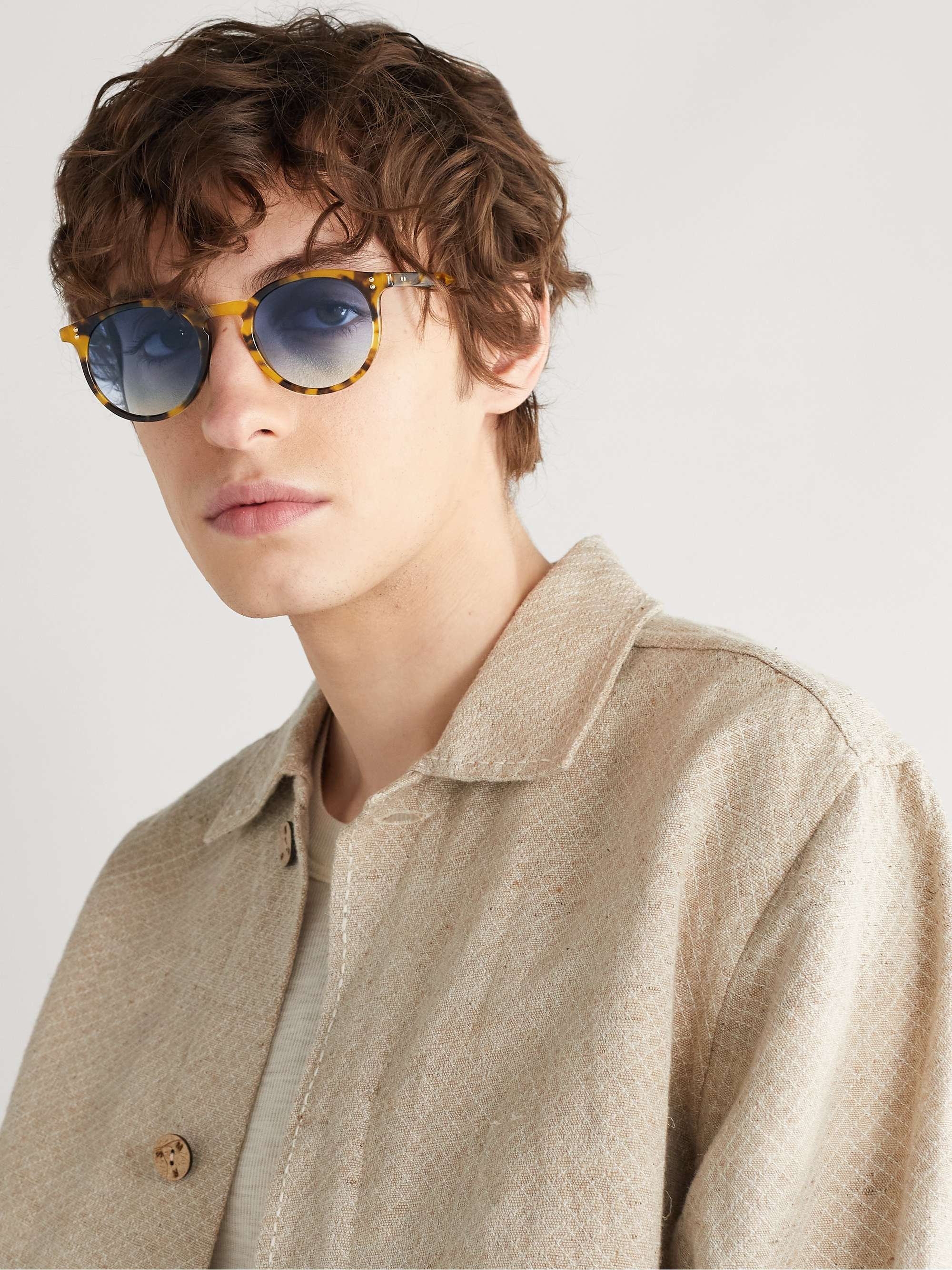 højen Incubus oprindelse GARRETT LEIGHT CALIFORNIA OPTICAL Carlton 47 Round-Frame Tortoiseshell  Acetate Sunglasses for Men | MR PORTER