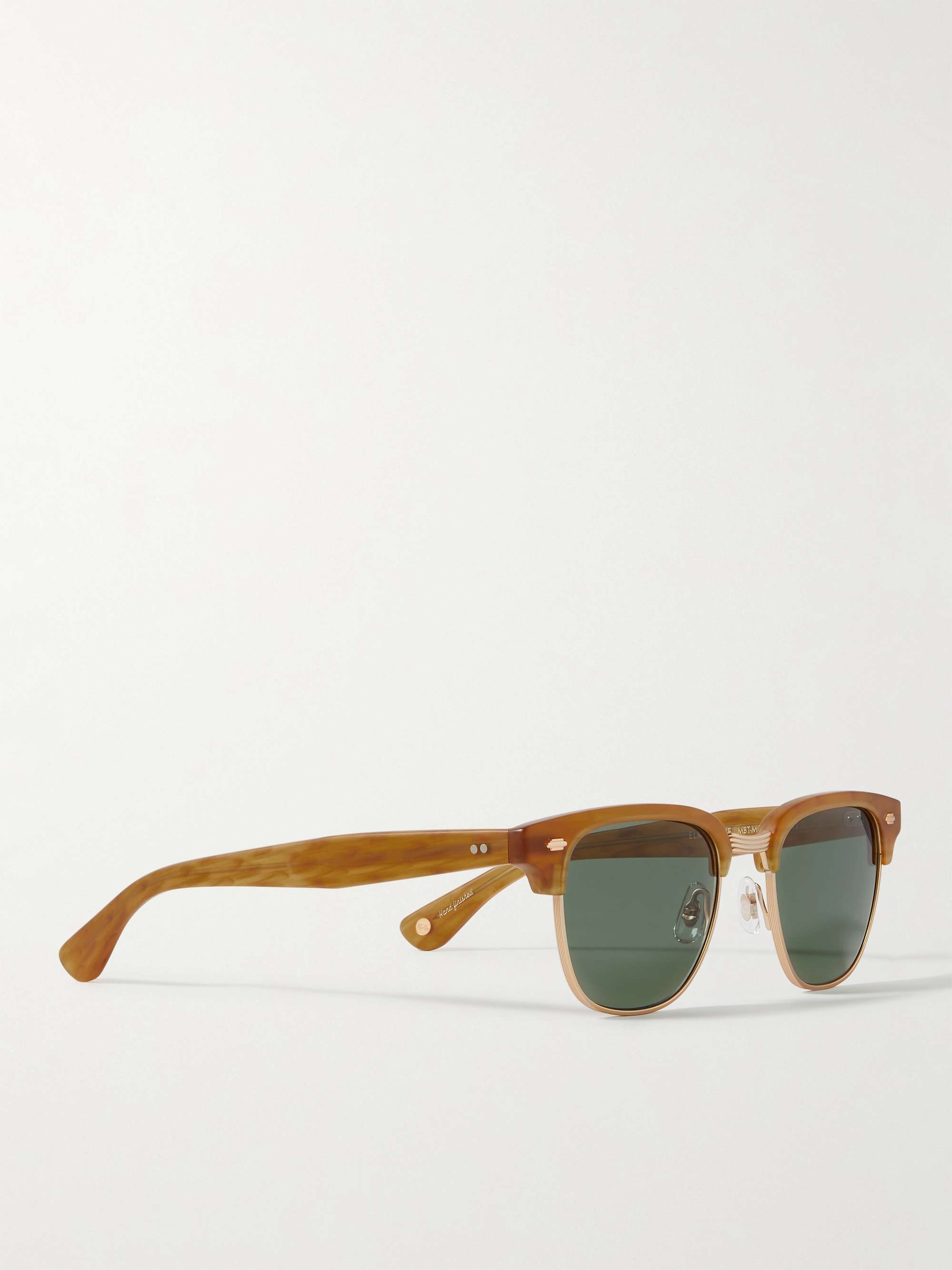 GARRETT LEIGHT CALIFORNIA OPTICAL Elkgrove 49 D-Frame Acetate and Gold-Tone Sunglasses
