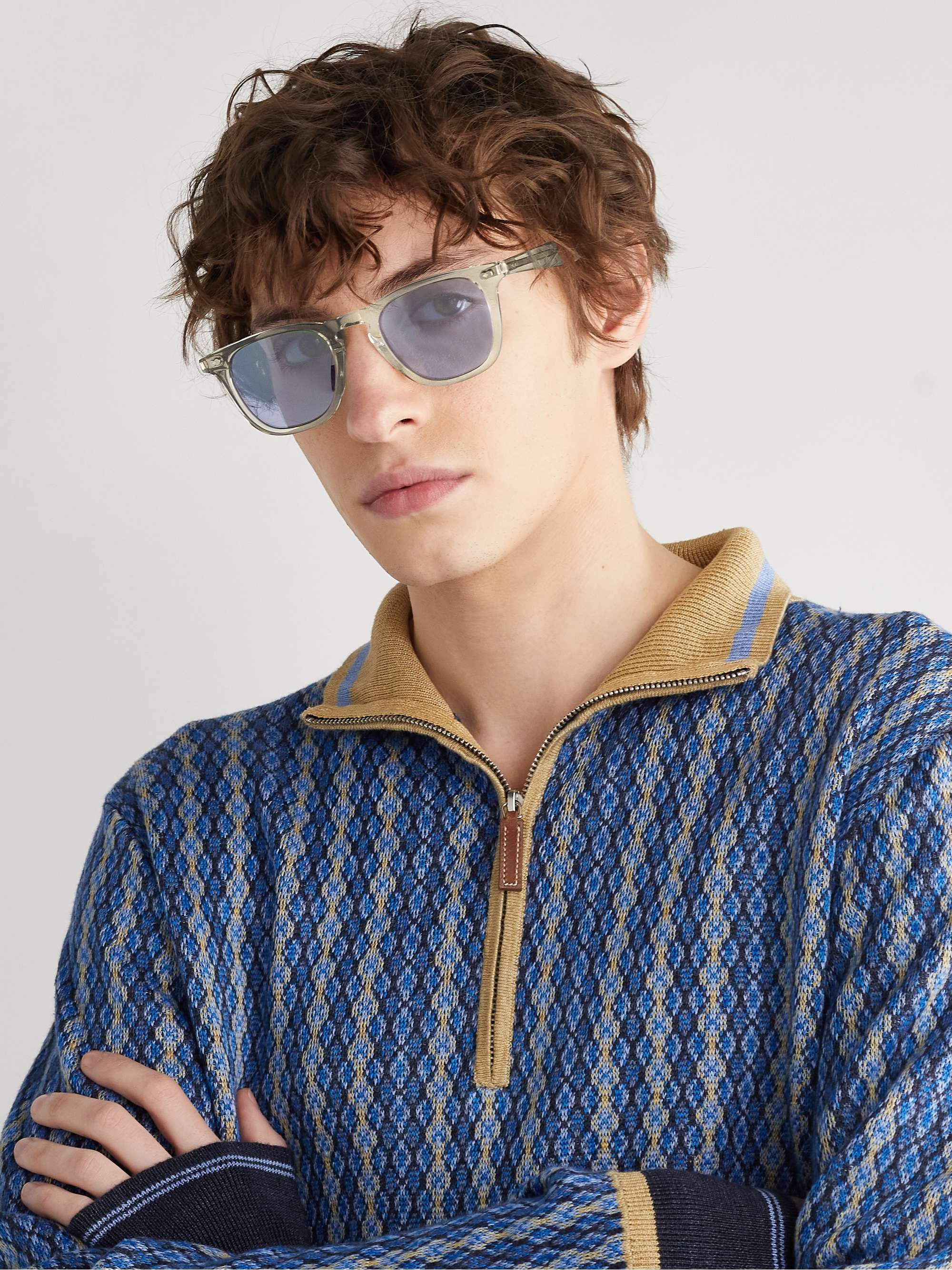 GARRETT LEIGHT CALIFORNIA OPTICAL Brooks X 48 D-Frame Acetate Sunglasses